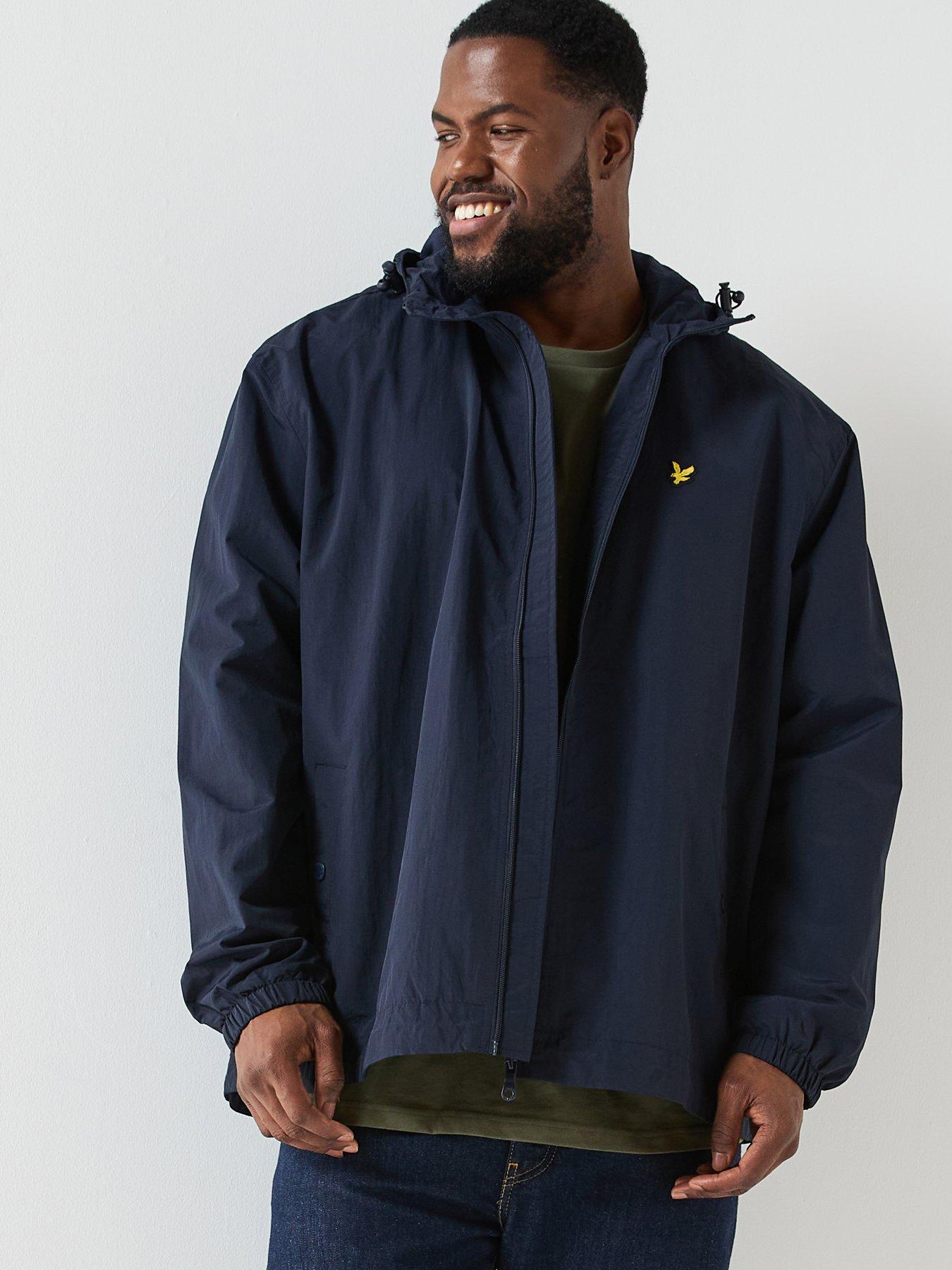 Image 1 of 6 of Lyle & Scott Big And Tall Zip Through Hooded Jacket - Navy