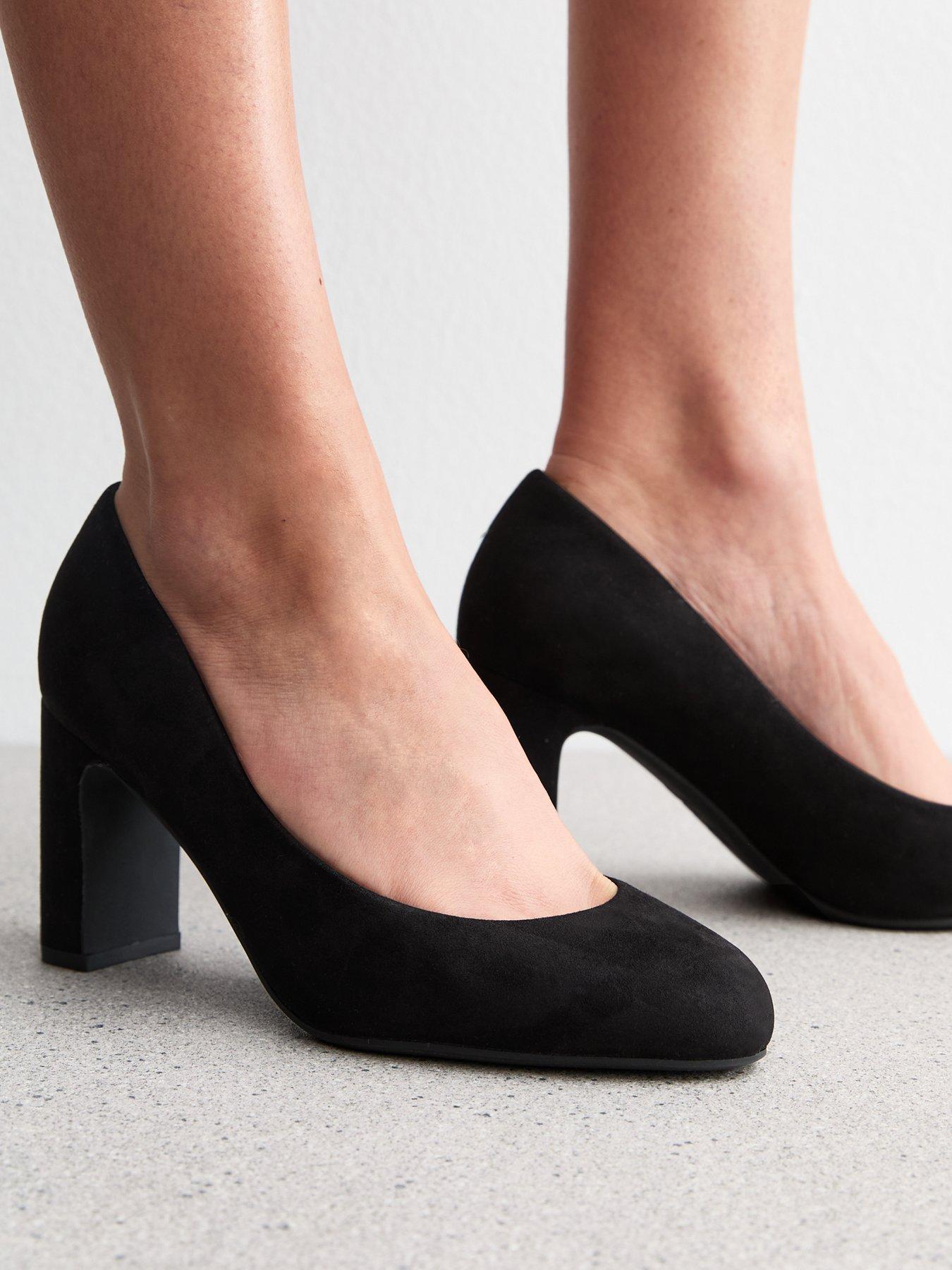 New Look Wide Fit Faux Suede Court Shoes Black Very