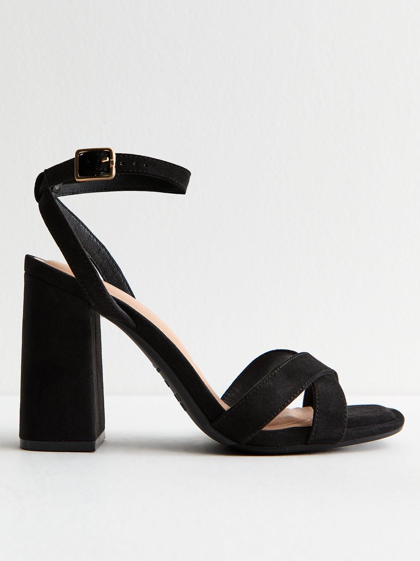 undefined Black Faux Suede Sandals