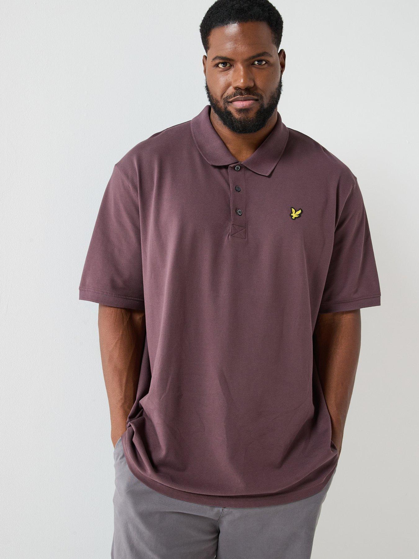 Lyle & Scott Big And Tall Plain Polo Shirt- Brown