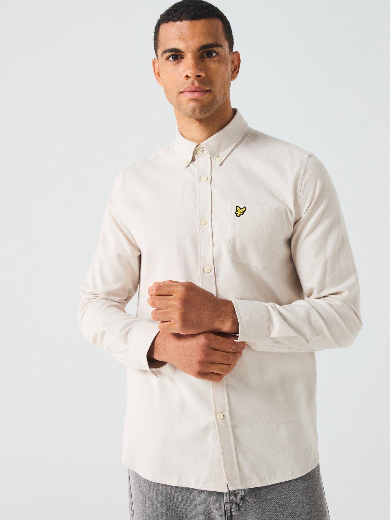 Lyle & Scott Plain Flannel Shirt - Cream