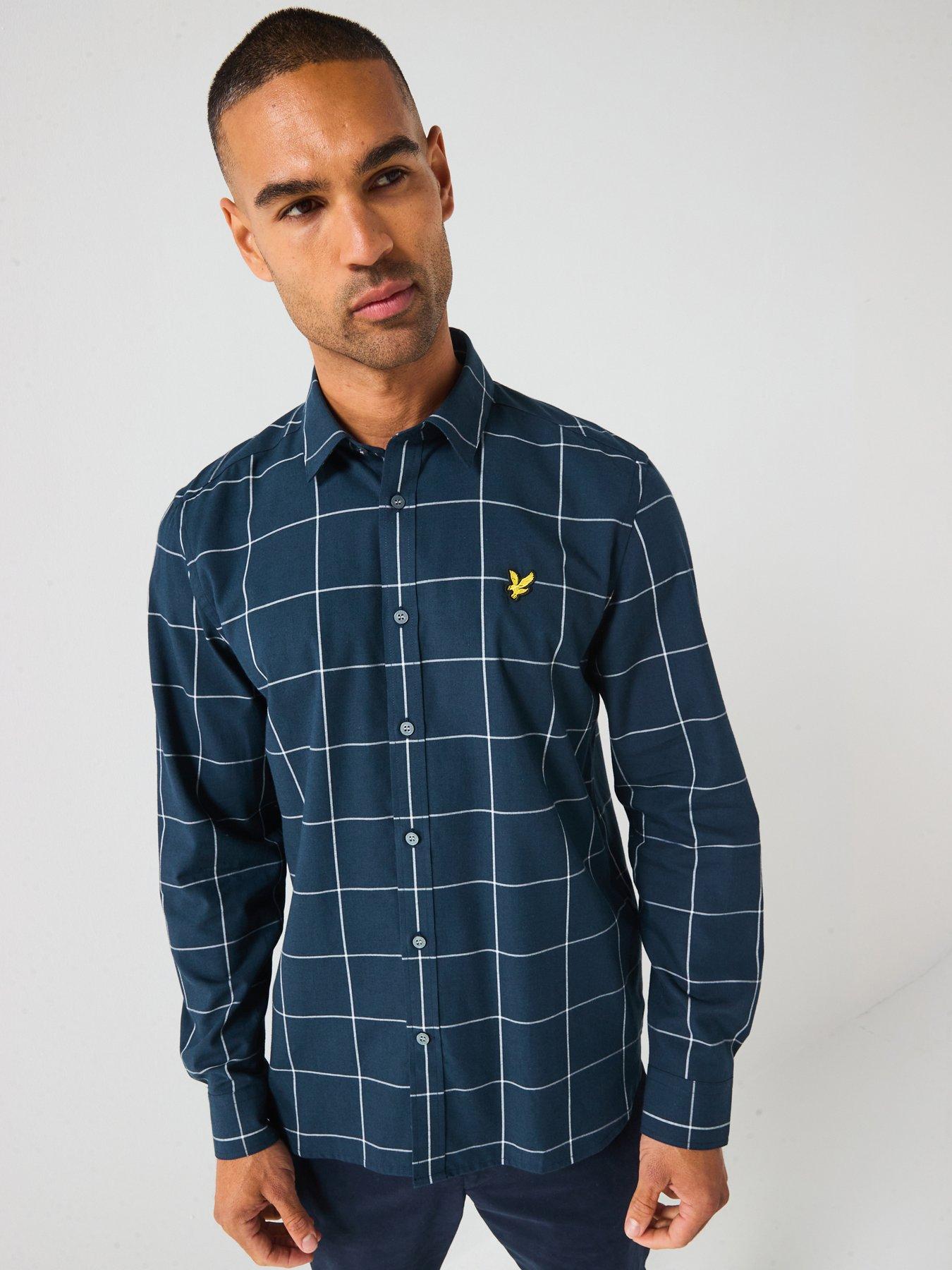 Lyle & Scott Window Pane Check Shirt- Navy