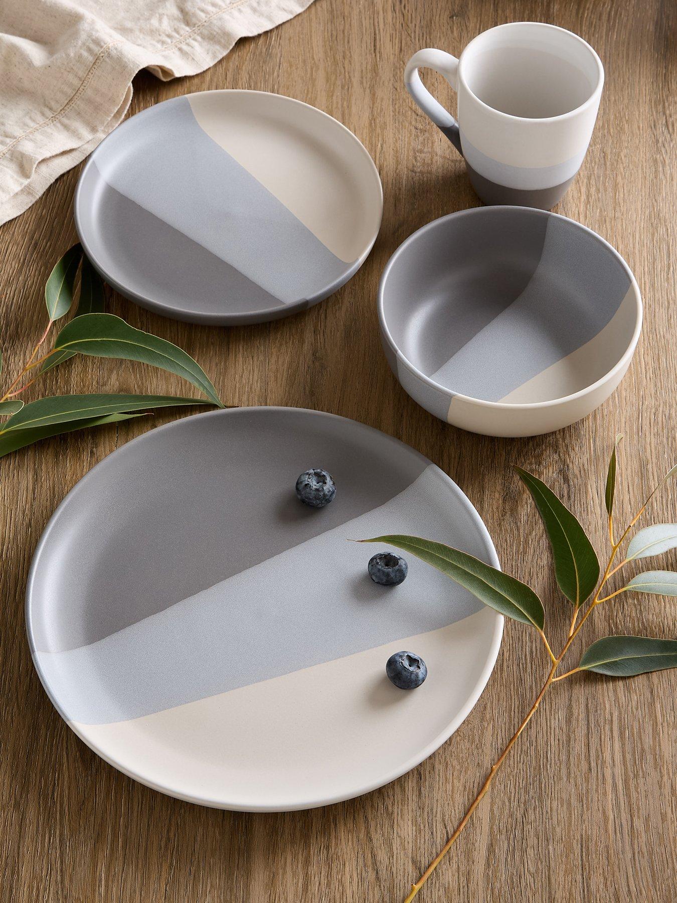 WATERSIDE 16pc 3tone Dipped Grey
