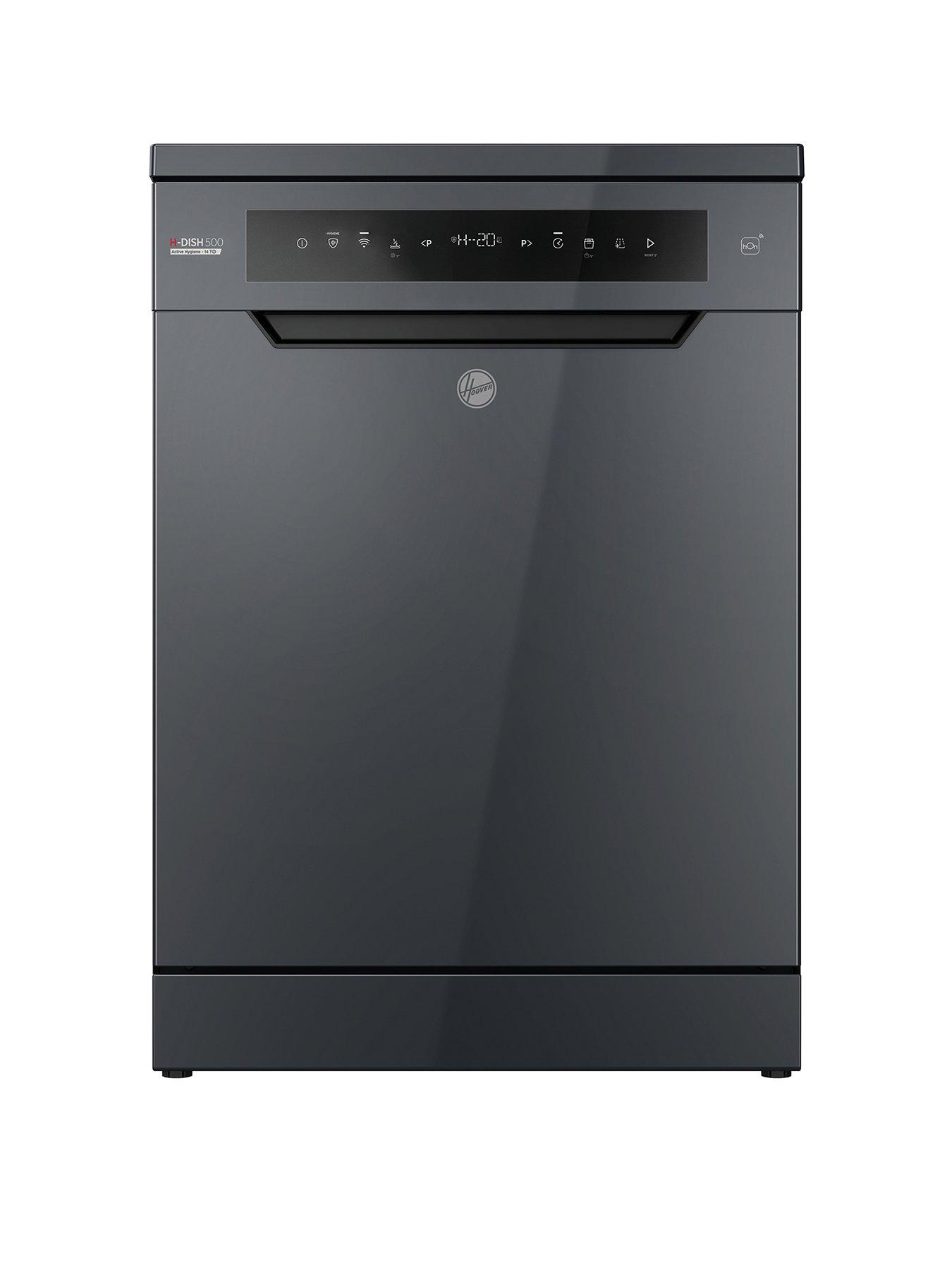 Hoover H-DISH 500 HF 4B7F0A-80 Full Size Dishwasher, 16 Place Settings, Graphite, B Rated