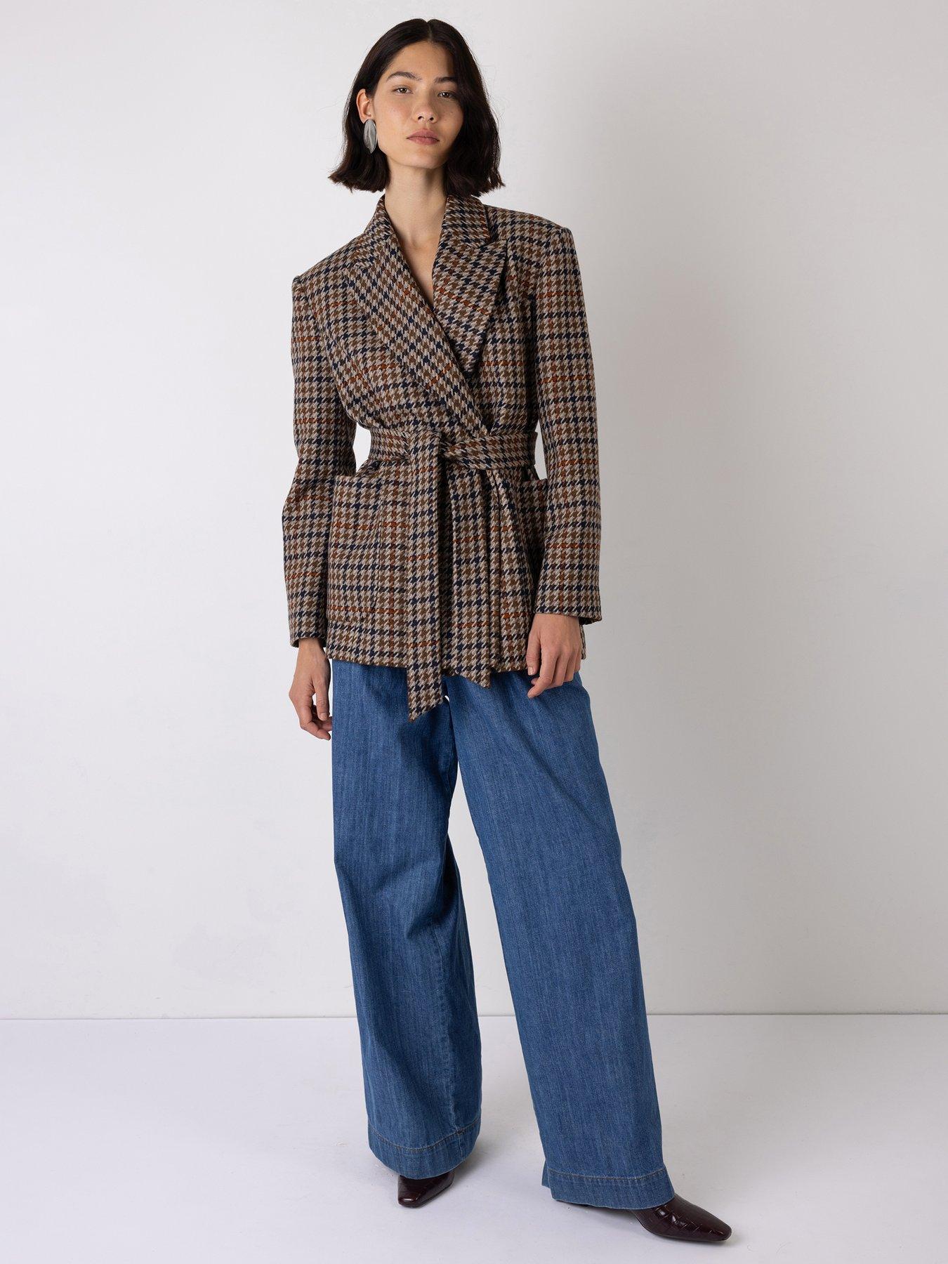 Vi.ve.re Wilma Check Belted Blazer - Brown