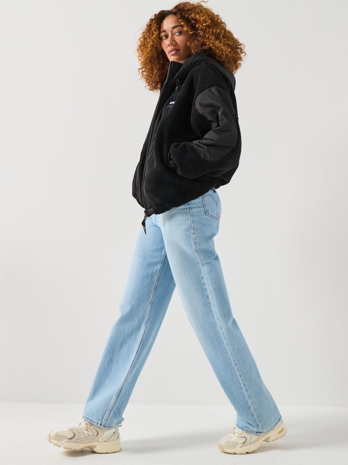 Image 5 of 5 of Gym King Womens Borg Woven Jacket - Black