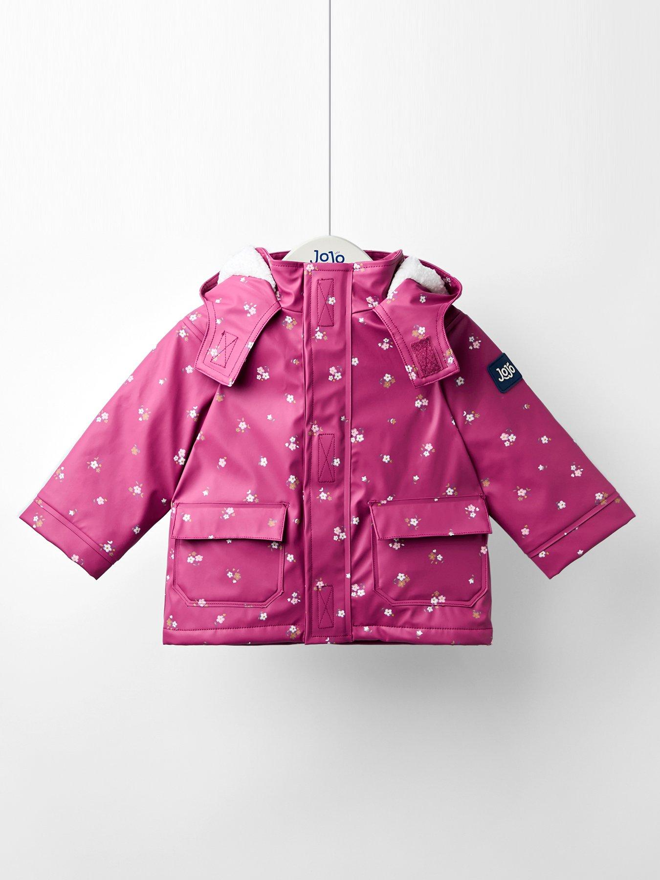 JoJo Maman Bebe Toddler Girls Waterproof Jacket - Red, Red, Size 5-6 Years