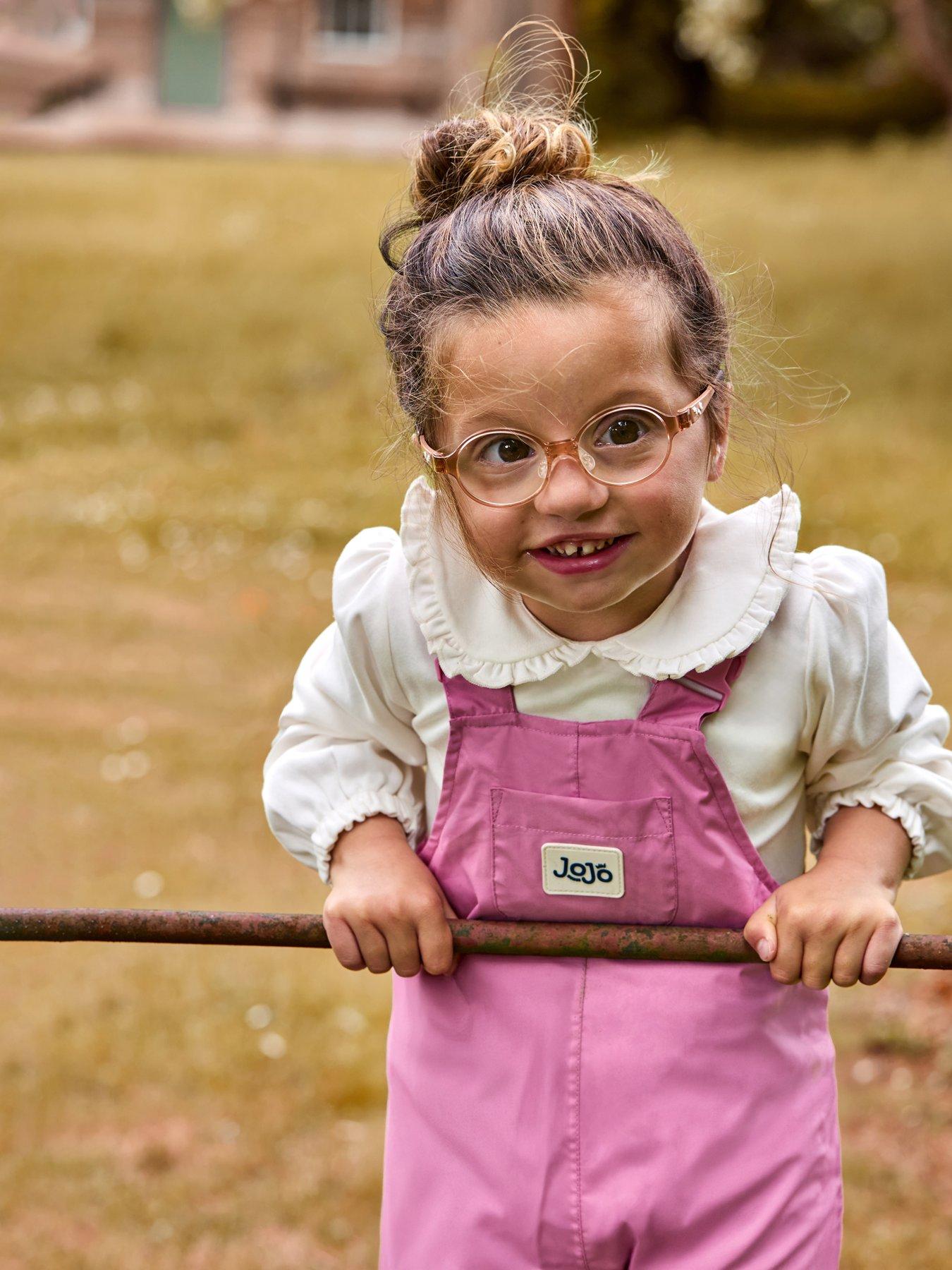 JoJo Maman Bebe Toddler Girls Pack-Away Waterproof Dungaree - Pink