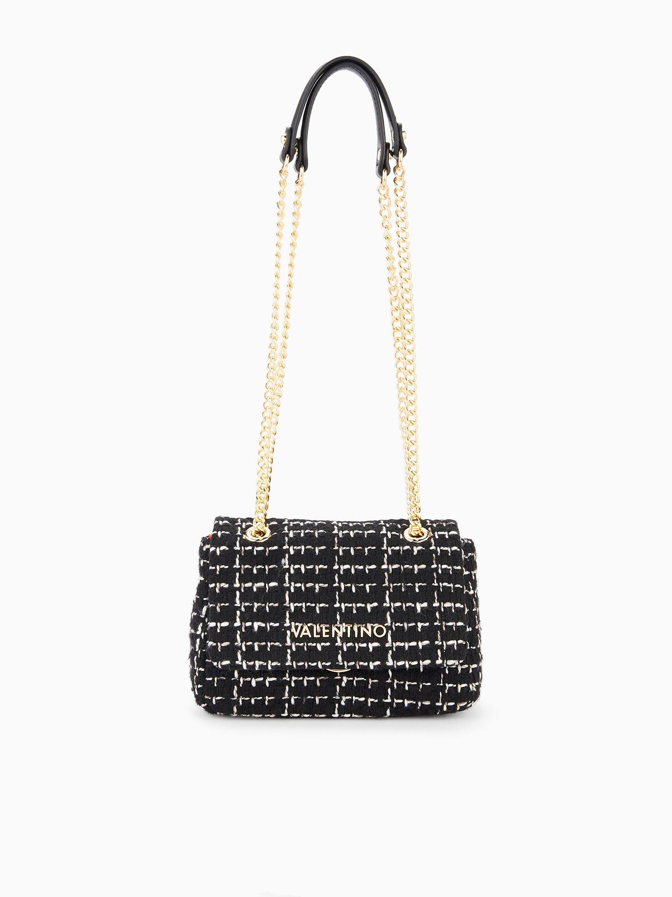 Valentino Tweed Flap Bag - Black