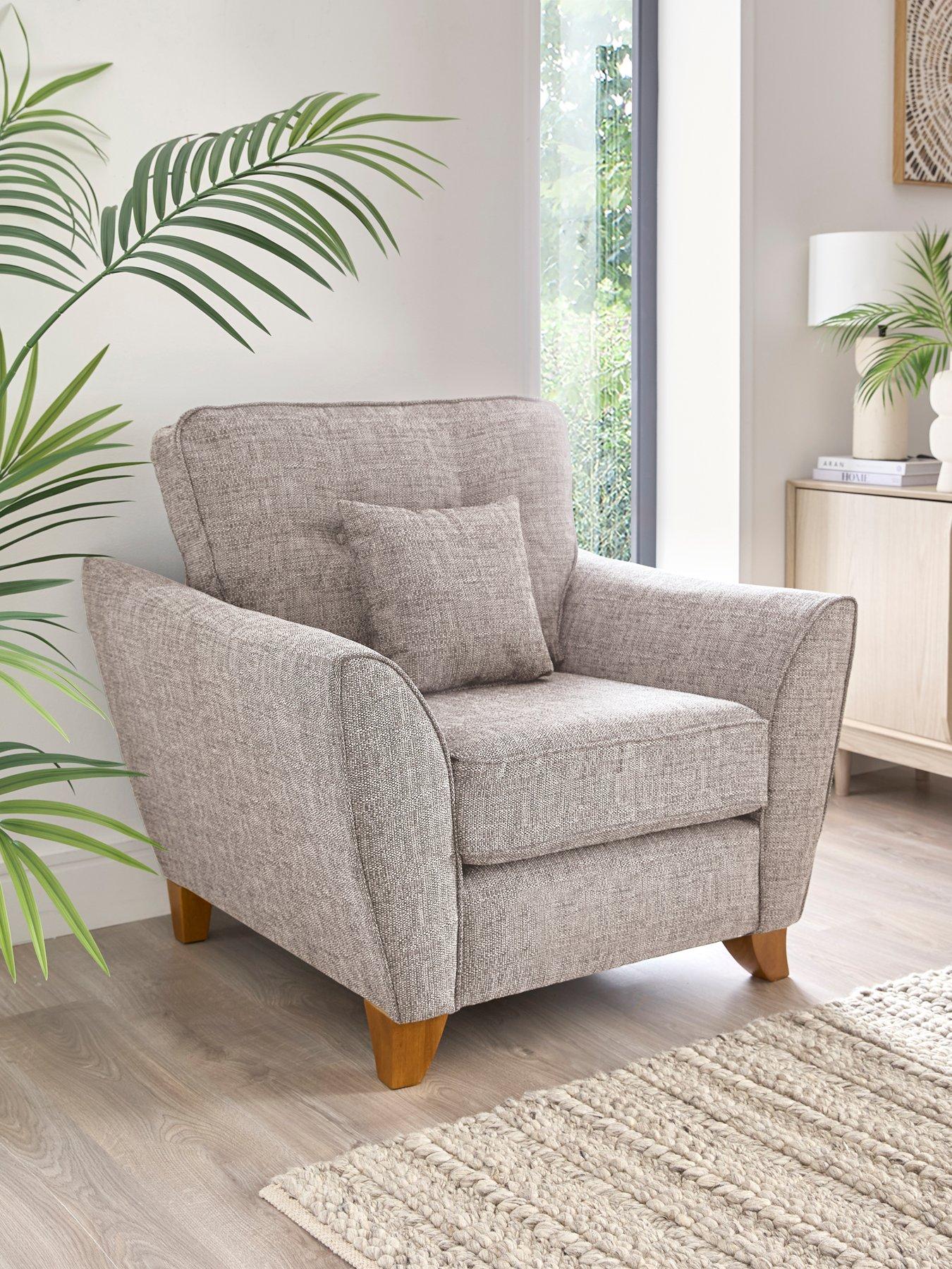 Very Home Halstow Fabric Armchair - Silver - Made to order in the UK