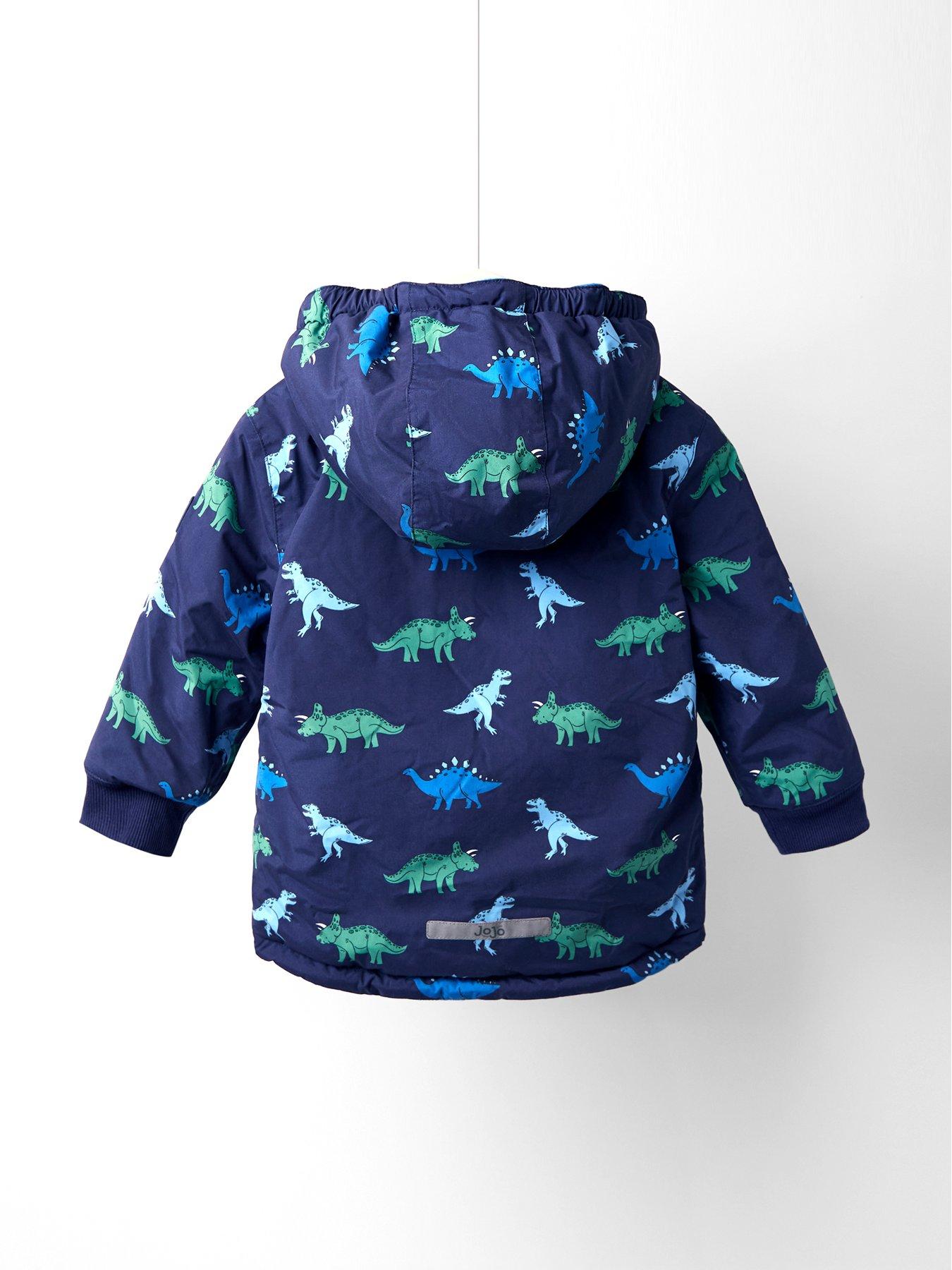 Image 3 of 6 of JoJo Maman Bebe Toddler Boys Dino Reversible Sherpa Lined Jacket - Multi
