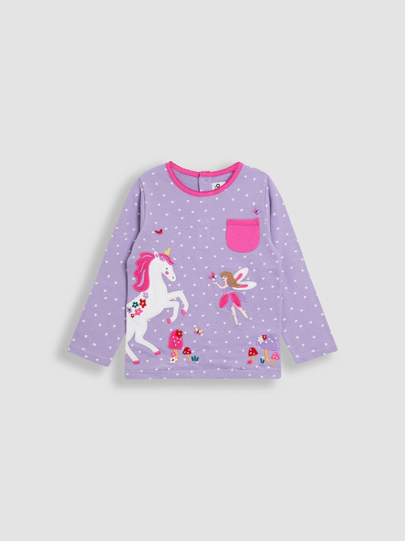 undefined Toddler Girls Unicorn And Fairy Applique Top - Purple