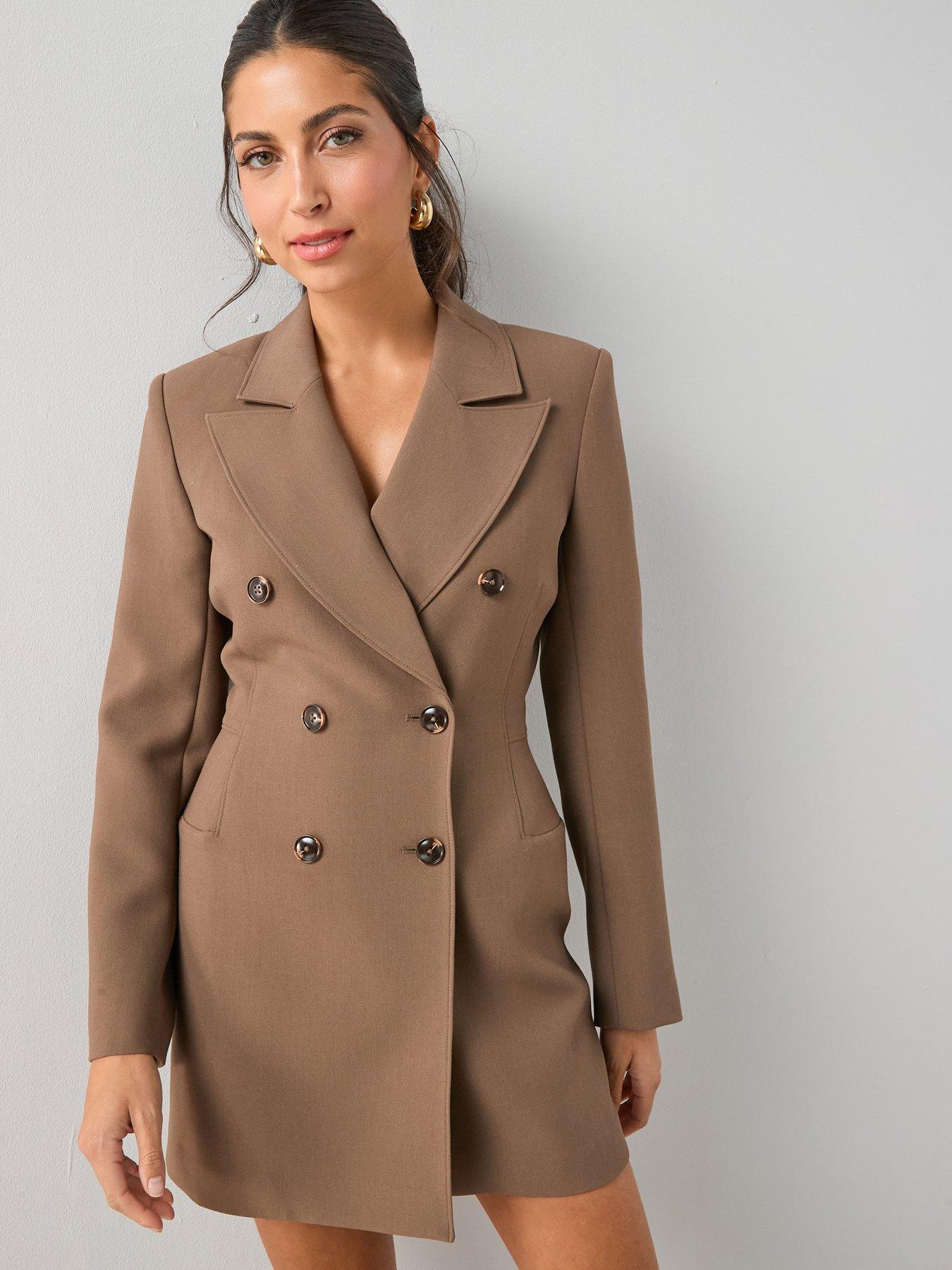 The Very Collection Sculpted Blazer Dress - Brown