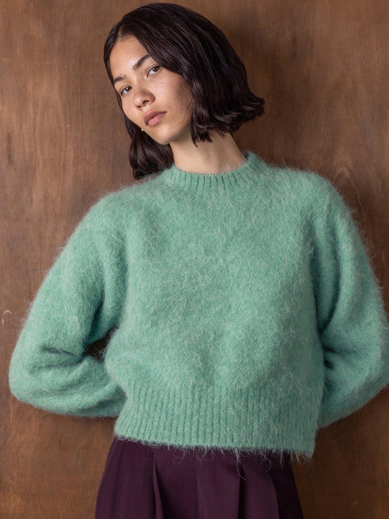 Image 1 of 3 of Vi.ve.re Gael Alpaca Textured Jumper - Dusty Mint - Green