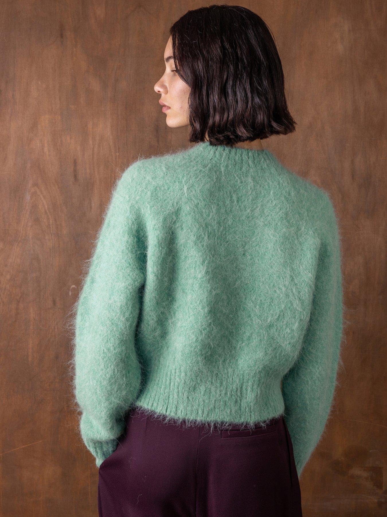 Image 2 of 3 of Vi.ve.re Gael Alpaca Textured Jumper - Dusty Mint - Green