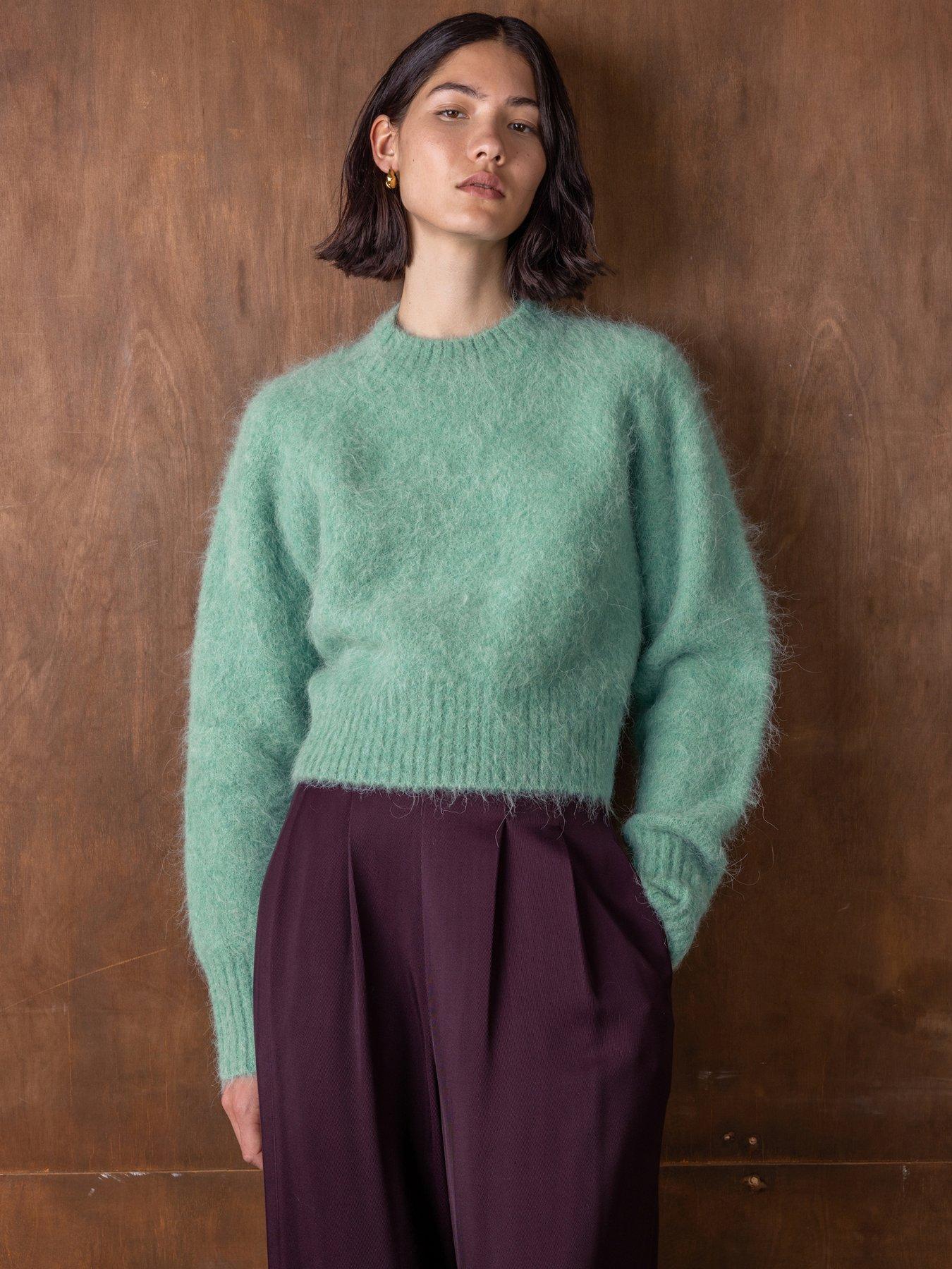 Image 3 of 3 of Vi.ve.re Gael Alpaca Textured Jumper - Dusty Mint - Green