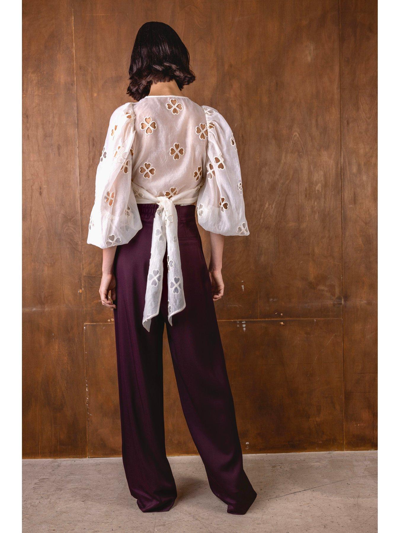Image 2 of 3 of Vi.ve.re Orla Sheer Top - Ecru