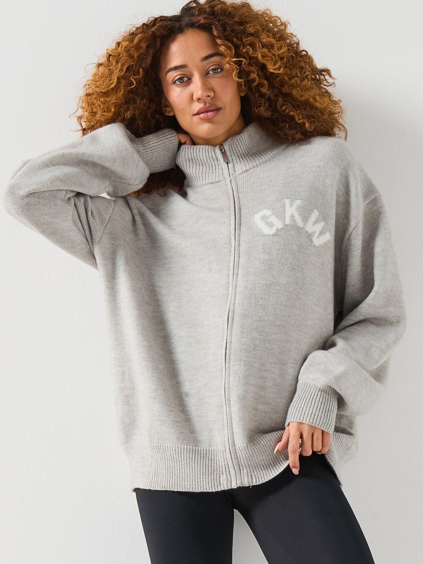 Sweat Col Haut Rayé Bleu Femme Gym King - Taille 12 (Très Bon état)