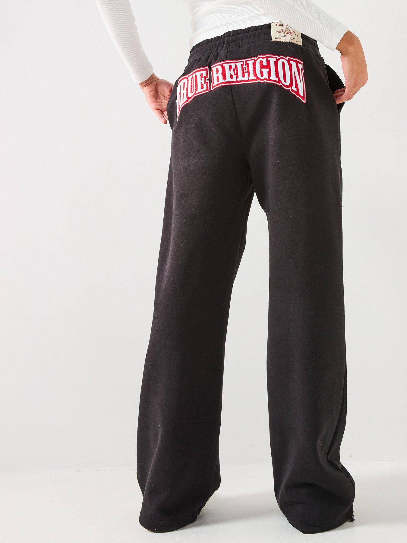 TRUE RELIGION Embroidered Cinched Sweatpants - Black