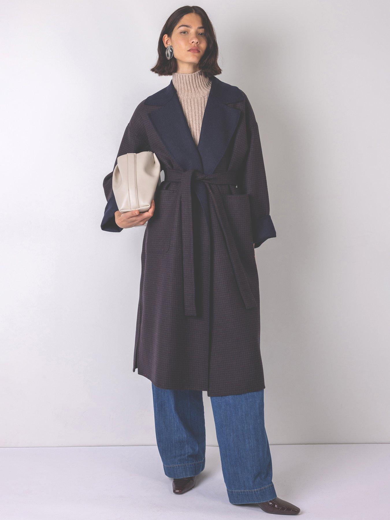 Image 1 of 3 of Vi.ve.re Sally Belted Coat - Navy/brown