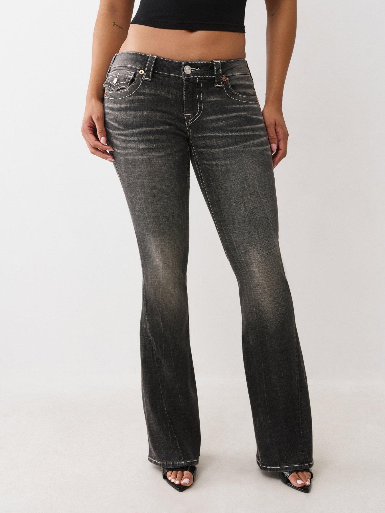 TRUE RELIGION Joey Low Rise Flared Jeans - Grey