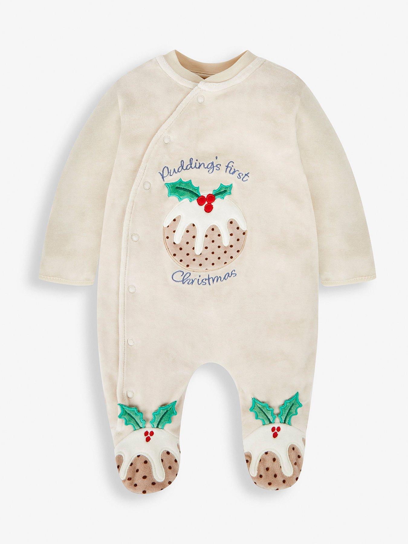 JoJo Maman Bebe Baby Unisex Pudding Applique All-In-One - Beige