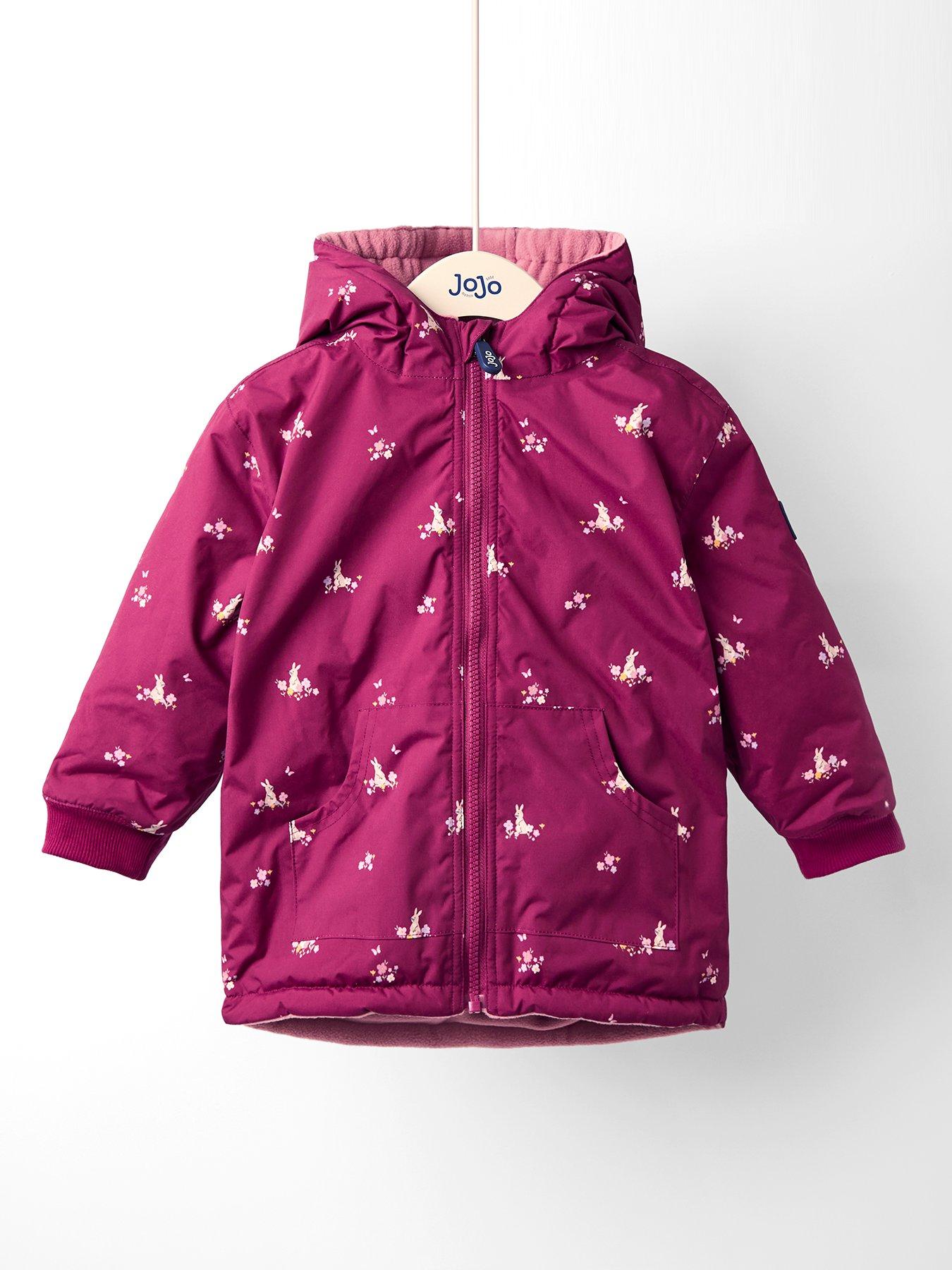 JoJo Maman Bebe Toddler Girls Reversible Fleece Lined Jacket