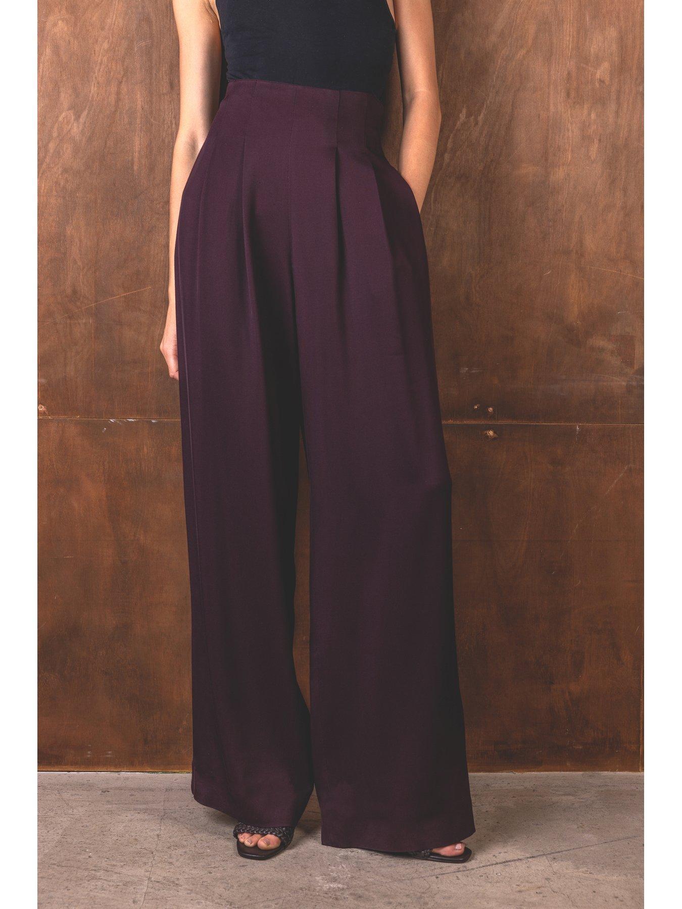 Vi.ve.re Nellie High Waist Trouser - Burgundy Red