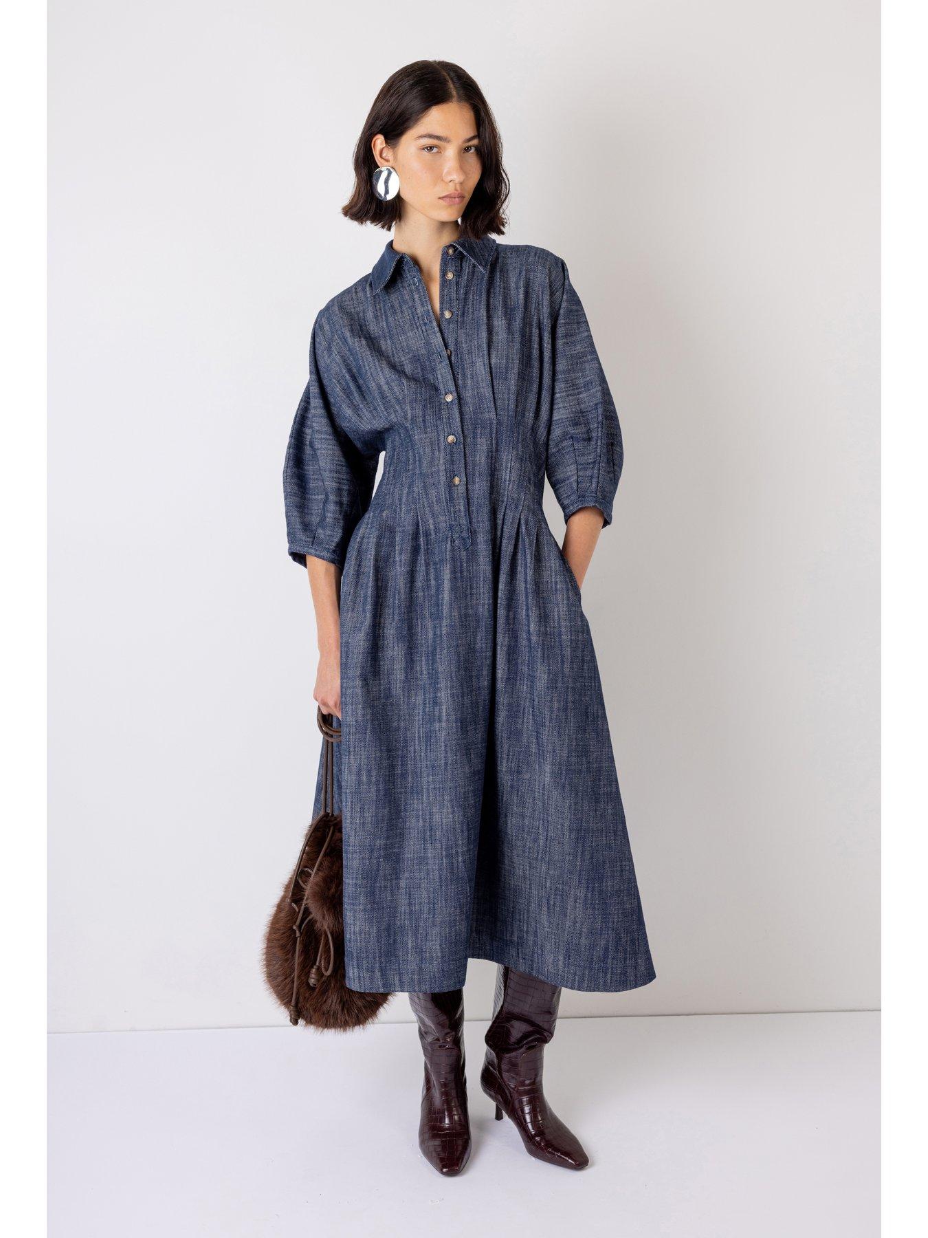 Vivere Novalie Denim Dress - Indigo Blue