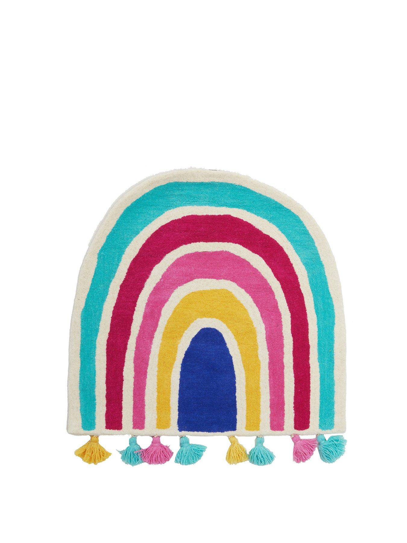 undefined Kids Rainbow Rug With Tassels