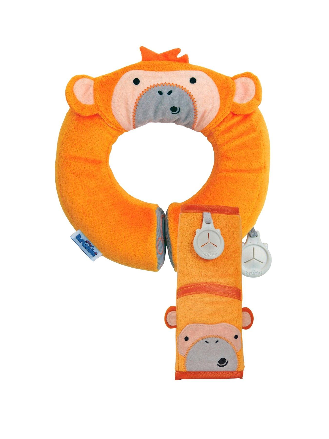 undefined SnooziHedz Seat Belt Pad + Yondi Travel Neck Pillow - Mylo Monkey - Orange