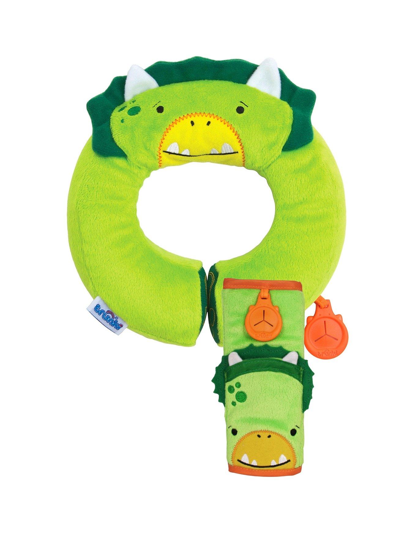 undefined SnooziHedz Seat Belt Pad + Yondi Travel Neck Pillow - Dudley Dinosaur -Green