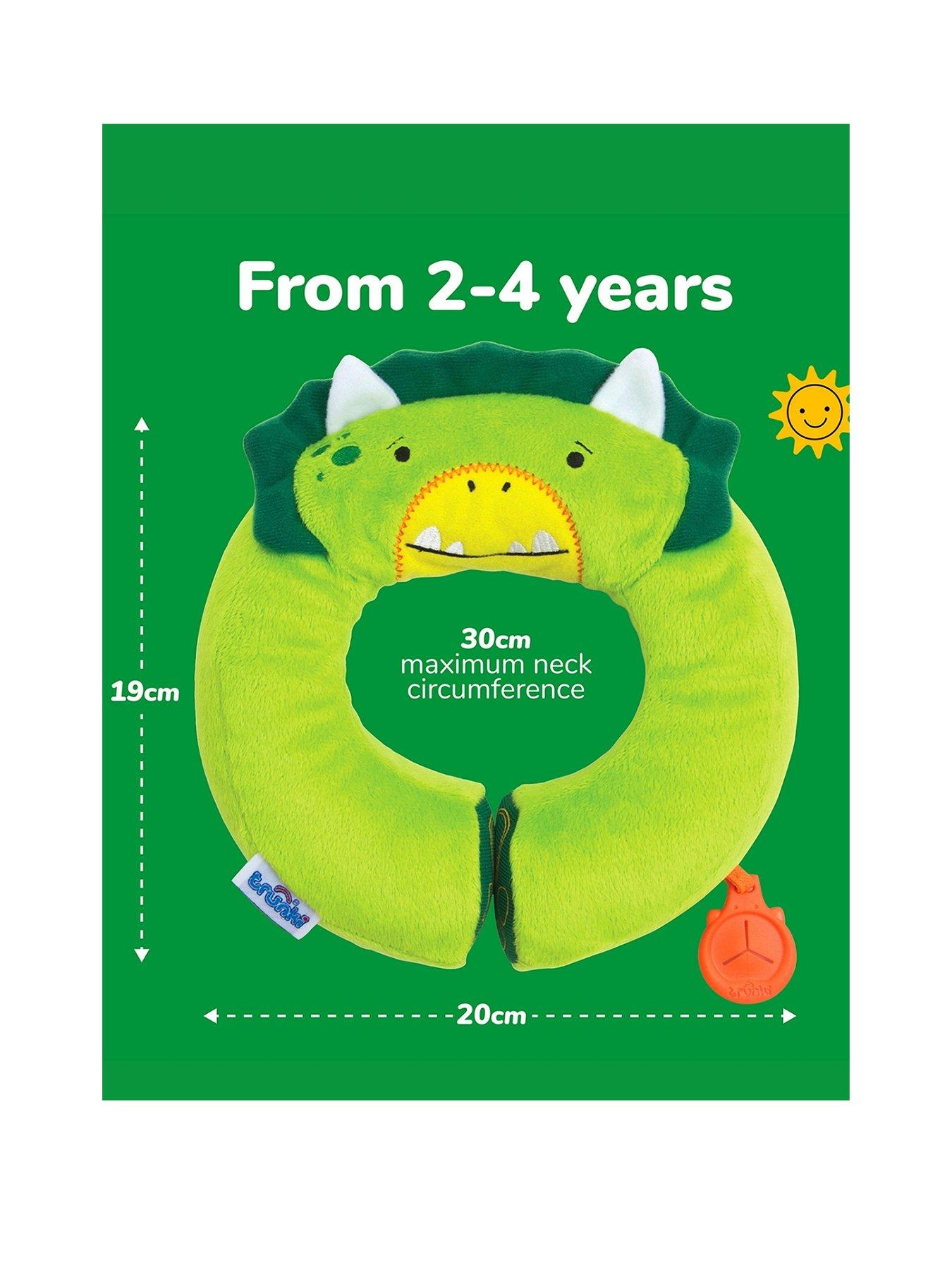 Image 2 of 6 of trunki SnooziHedz Seat Belt Pad + Yondi Travel Neck Pillow - Dudley Dinosaur -Green