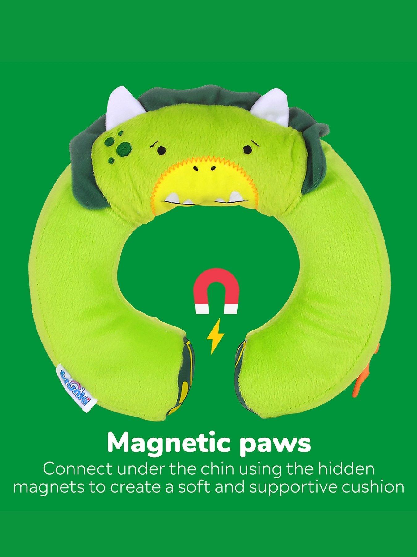 Image 3 of 6 of trunki SnooziHedz Seat Belt Pad + Yondi Travel Neck Pillow - Dudley Dinosaur -Green