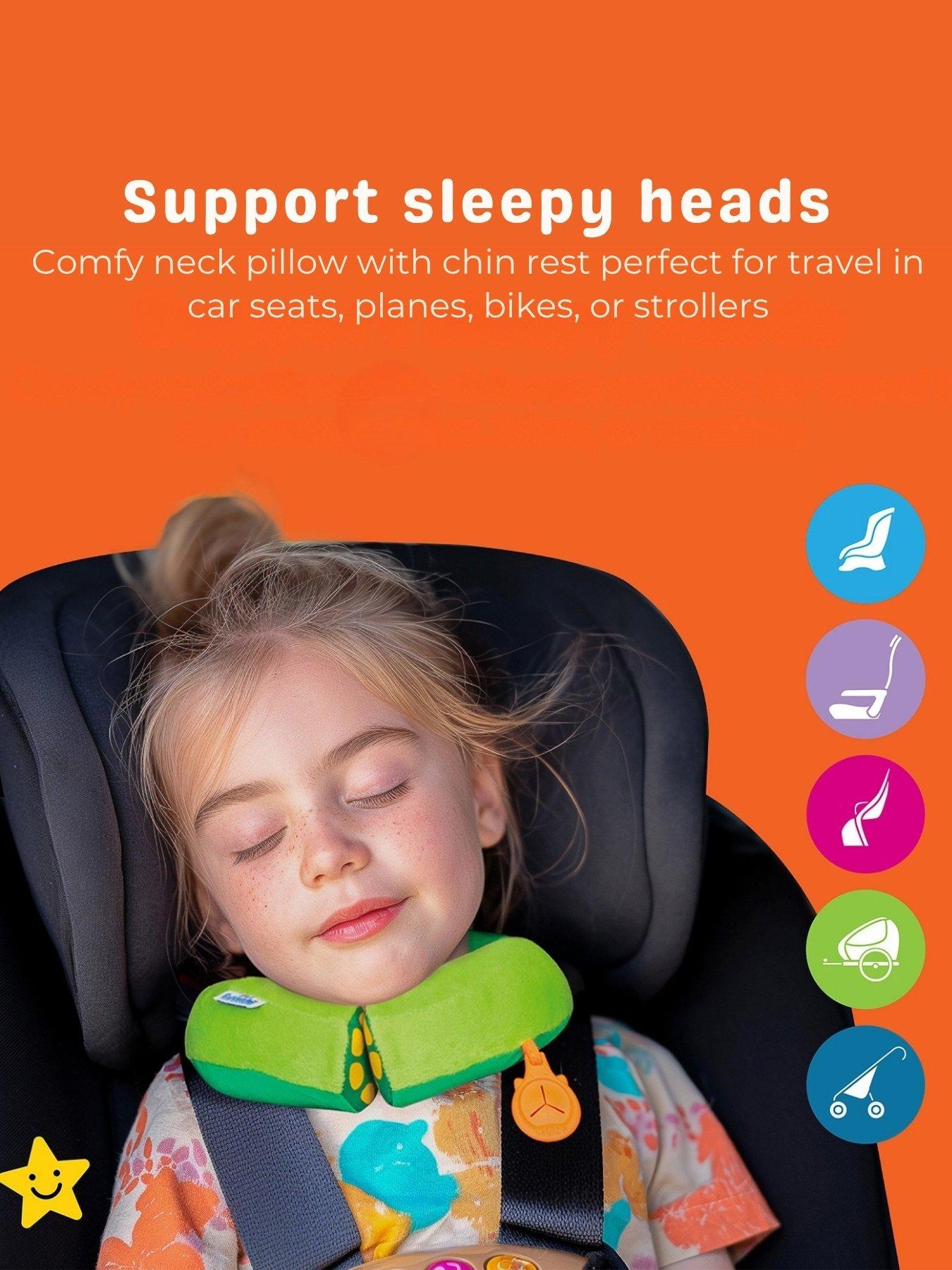 Image 5 of 6 of trunki SnooziHedz Seat Belt Pad + Yondi Travel Neck Pillow - Dudley Dinosaur -Green