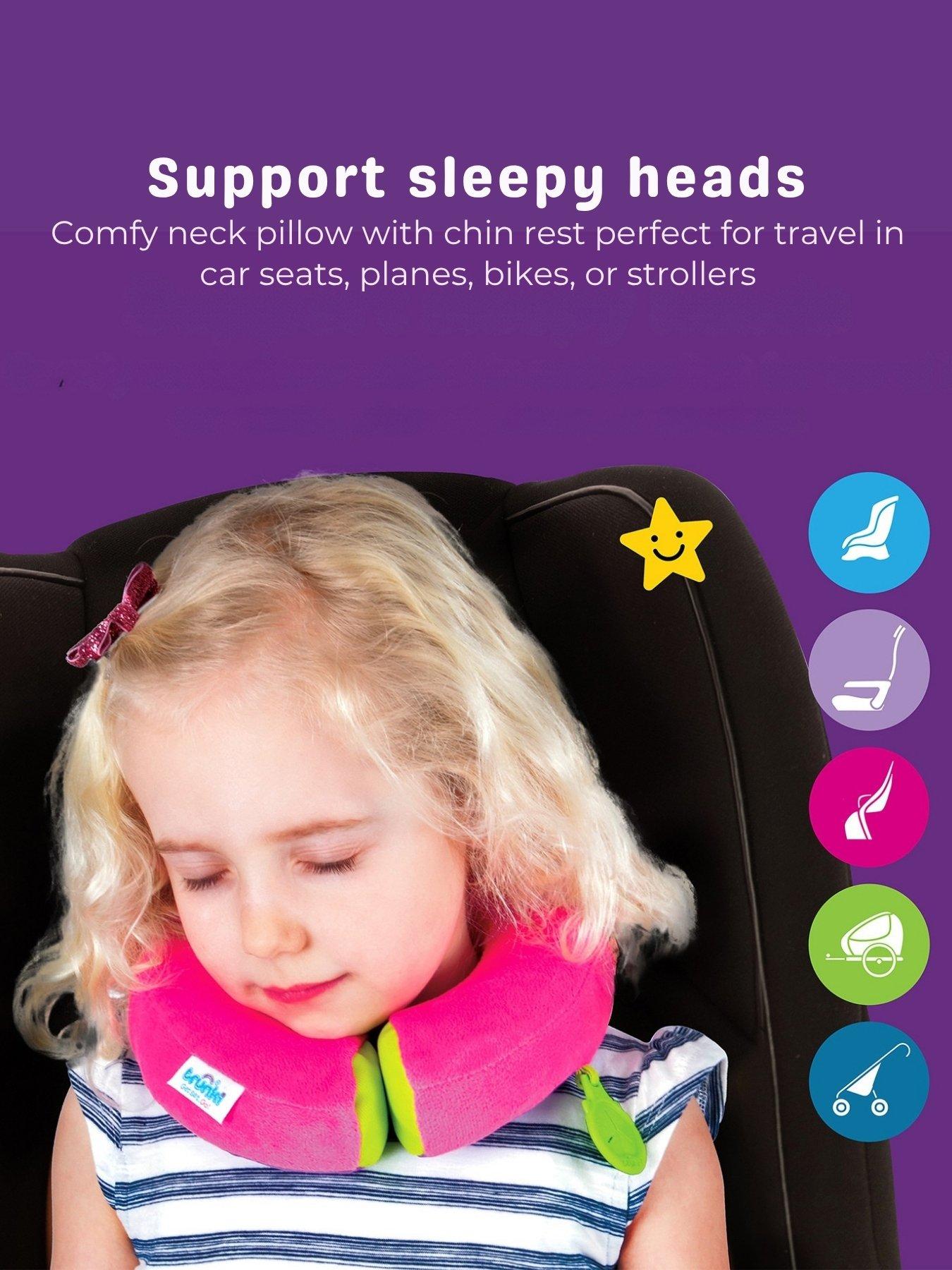 Image 5 of 6 of trunki SnooziHedz Seat Belt Pad + Yondi Travel Neck Pillow - Betsy Bear - Pink
