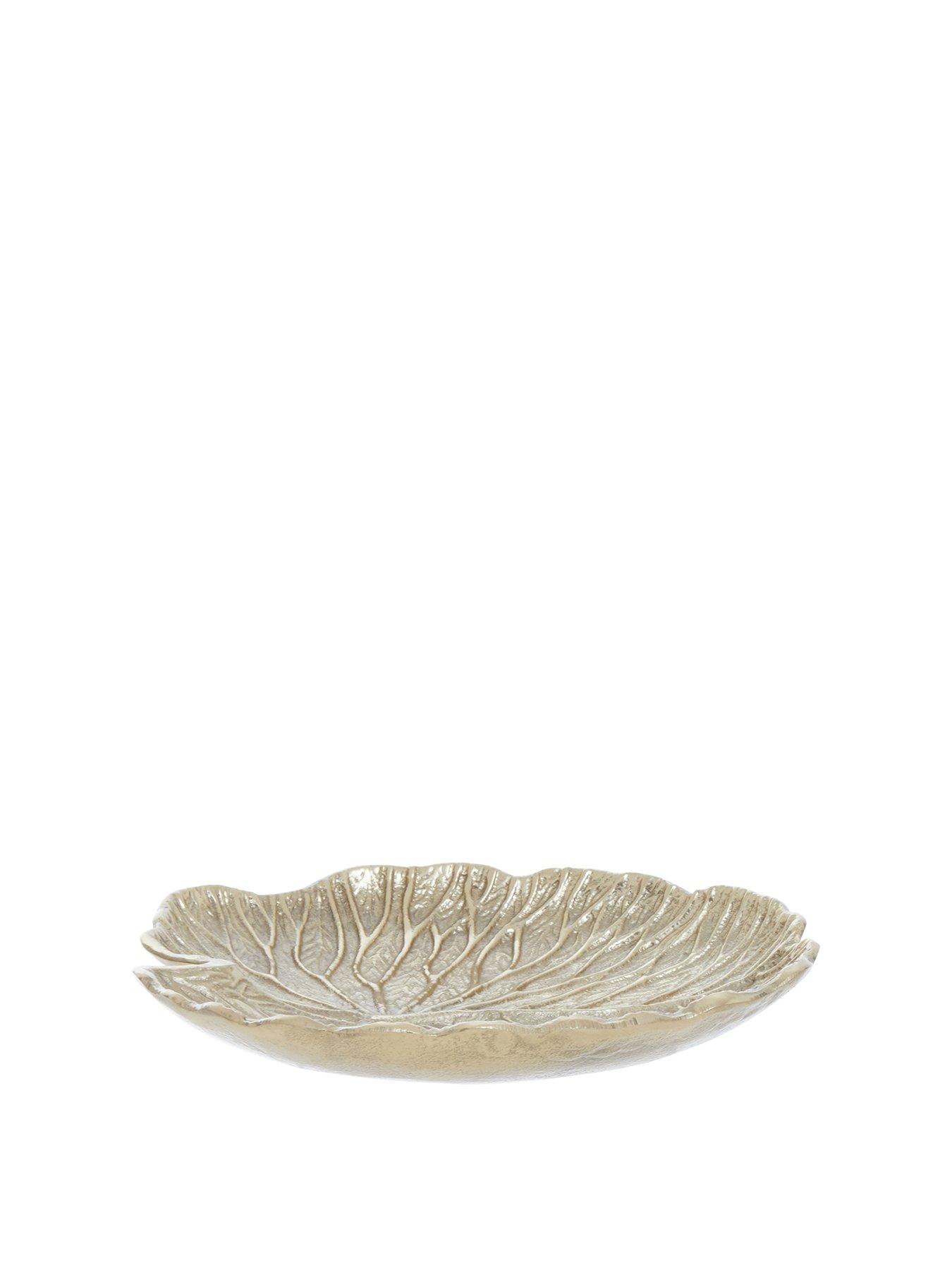 undefined Salma Small Gold Finish Lotus Leaf Plate.