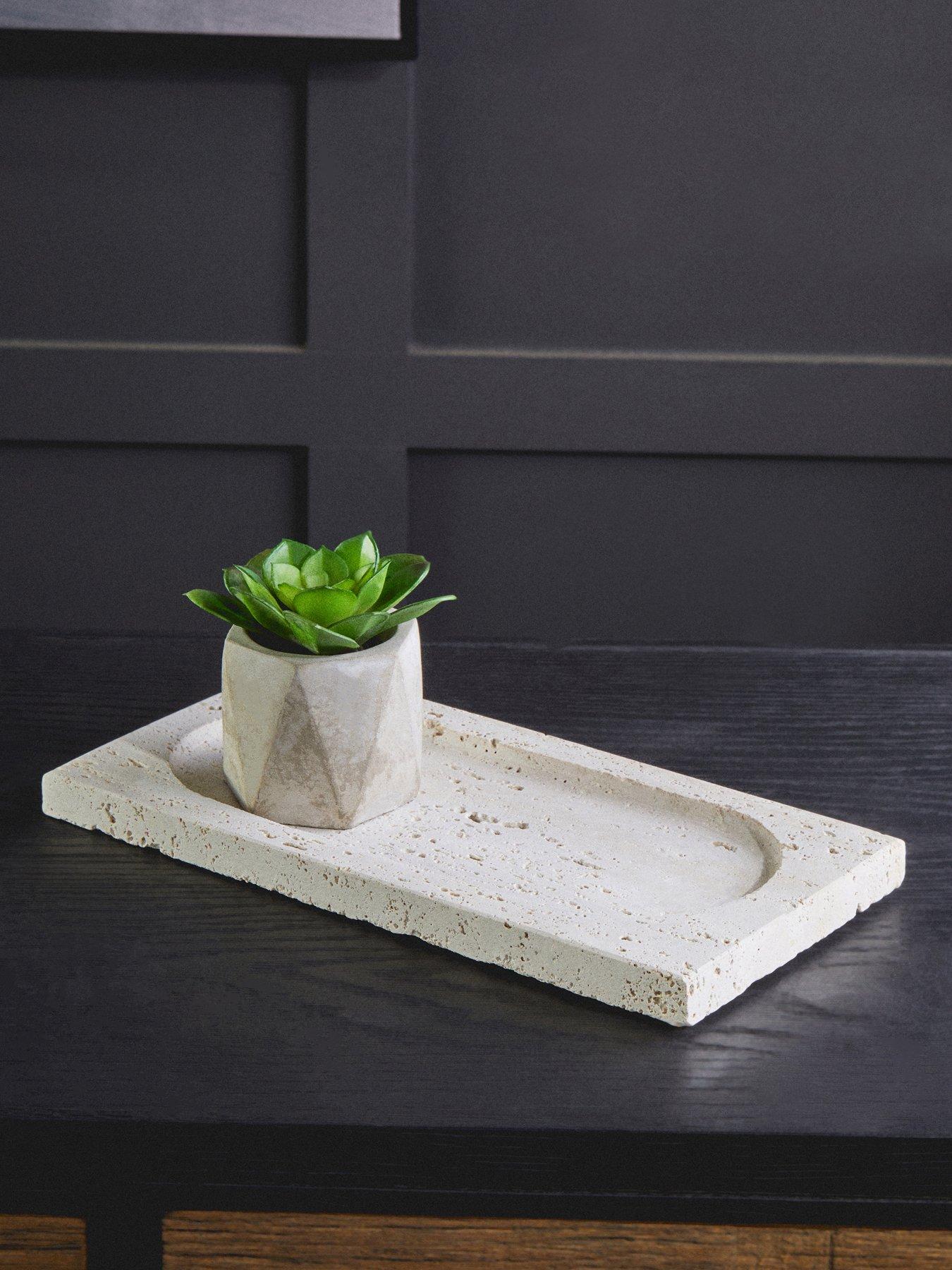 undefined Tibor Travertine Rectangular Decorative Tray