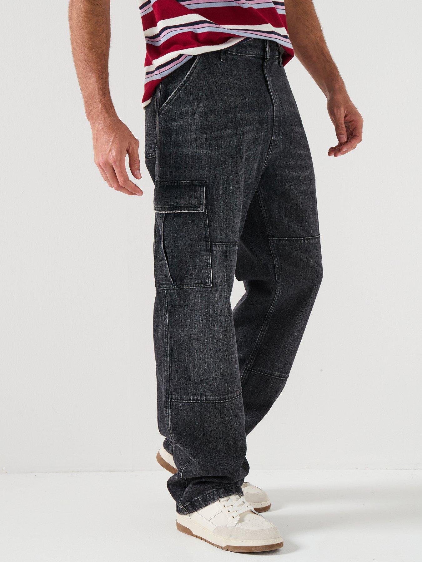 Guess Jeans Denim Cargo Trousers - Black