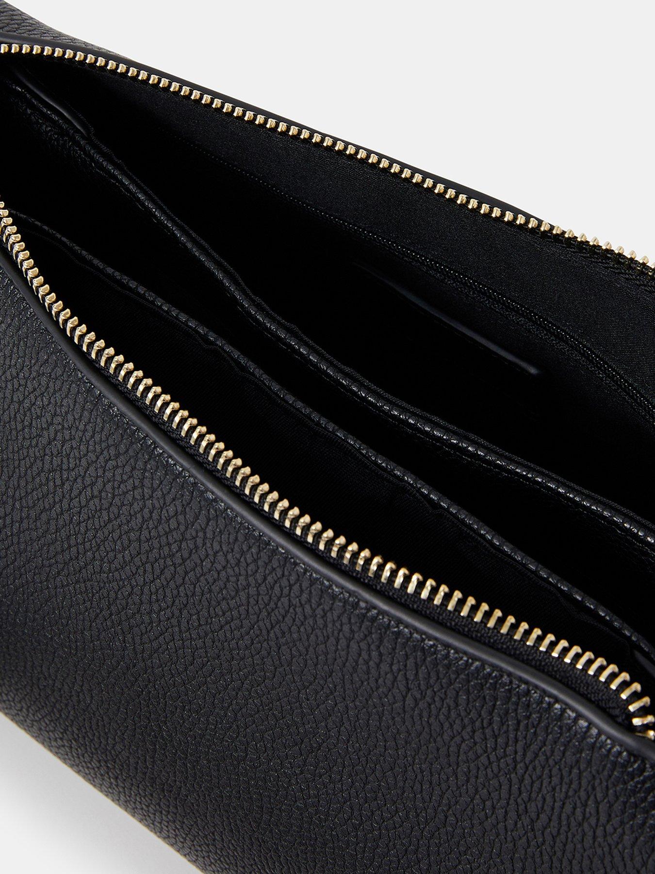 Image 4 of 4 of Accessorize Webbing Strap Suedette Crossbody Bag - Black