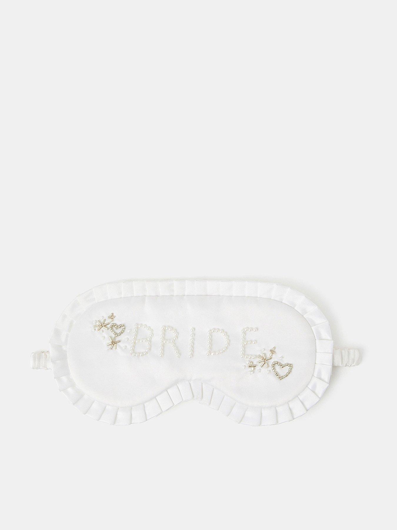 undefined Bride Beaded Sleep Mask - Cream