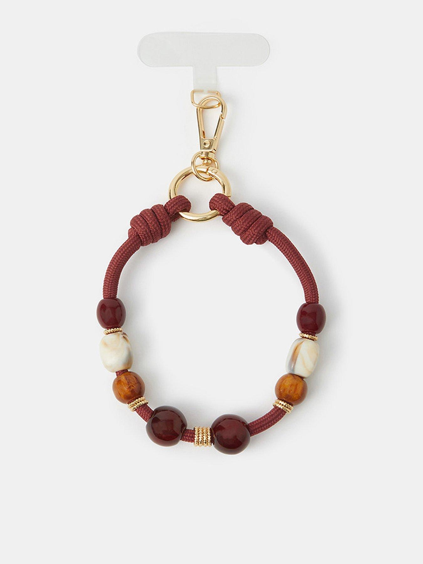 Image 1 of 3 of Accessorize Beaded Cord Phone Wrist Strap
