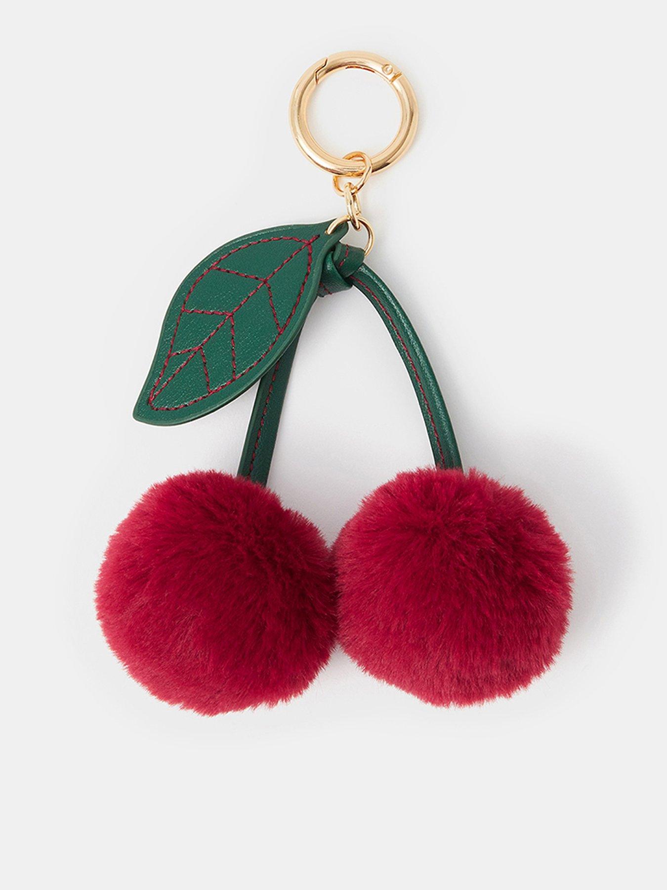 undefined Pom Pom Cherry Bag Charm - Red