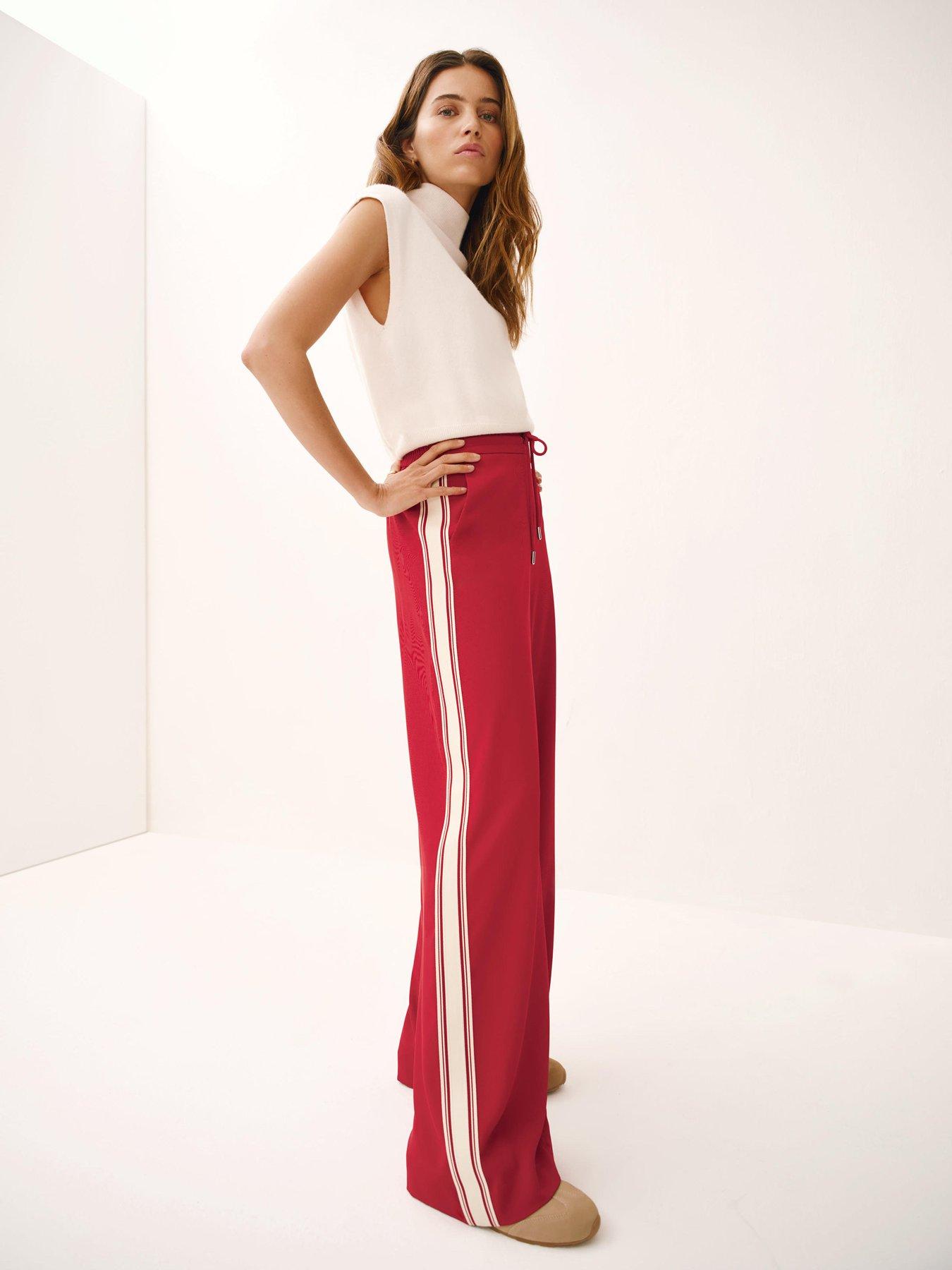 undefined Side Stripe Trousers - Red