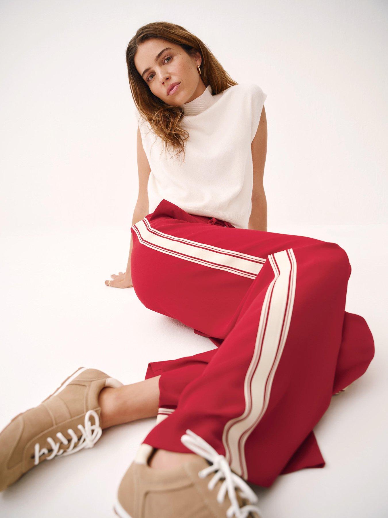Image 2 of 6 of Mint Velvet Side Stripe Trousers - Red