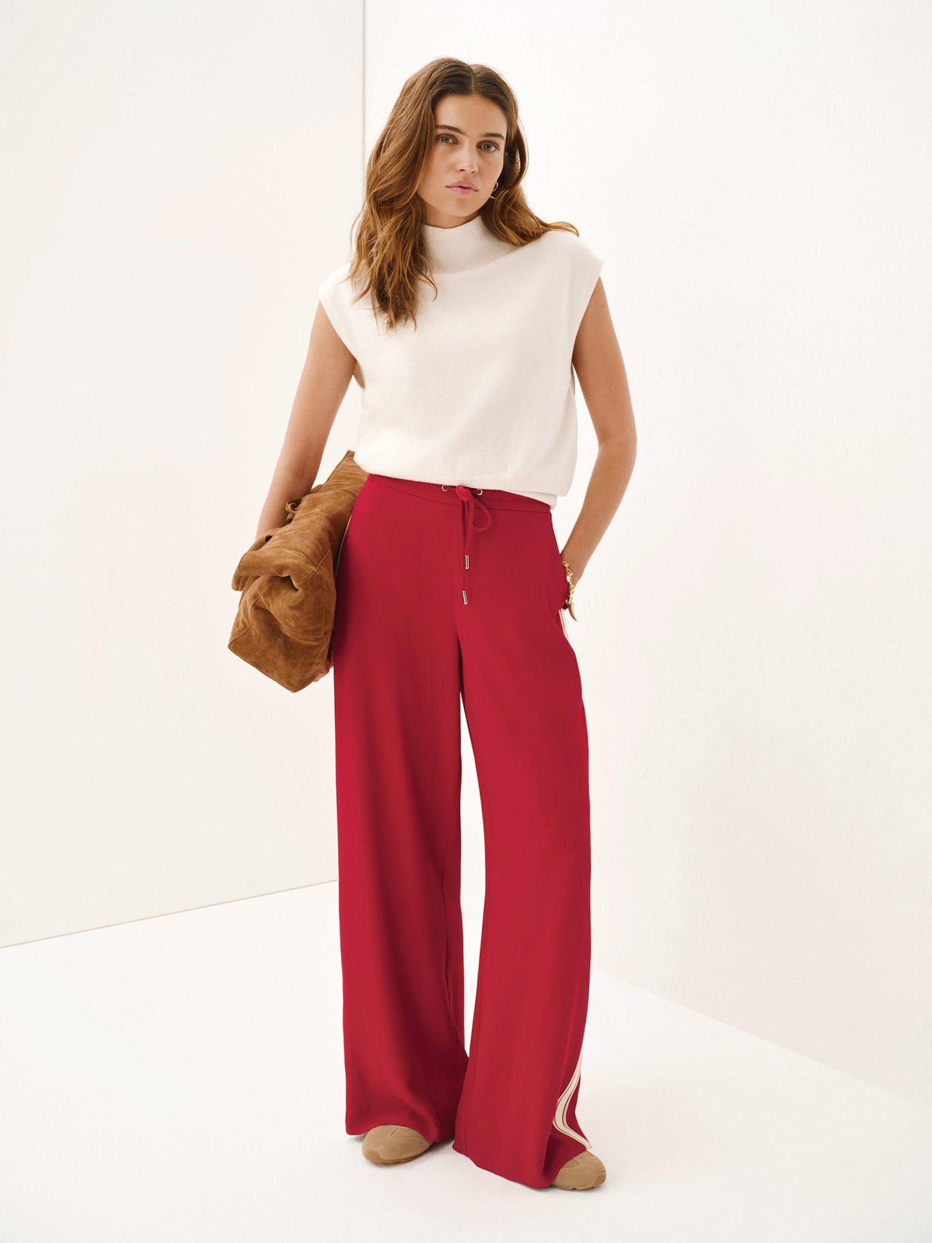 Image 3 of 6 of Mint Velvet Side Stripe Trousers - Red