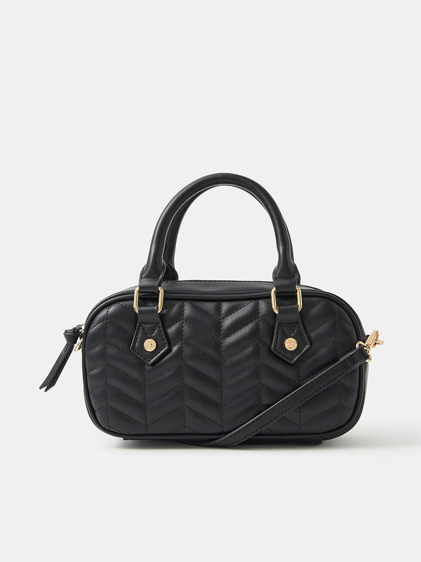 Accessorize Chevron Quilted Crossbody Handbag - Black