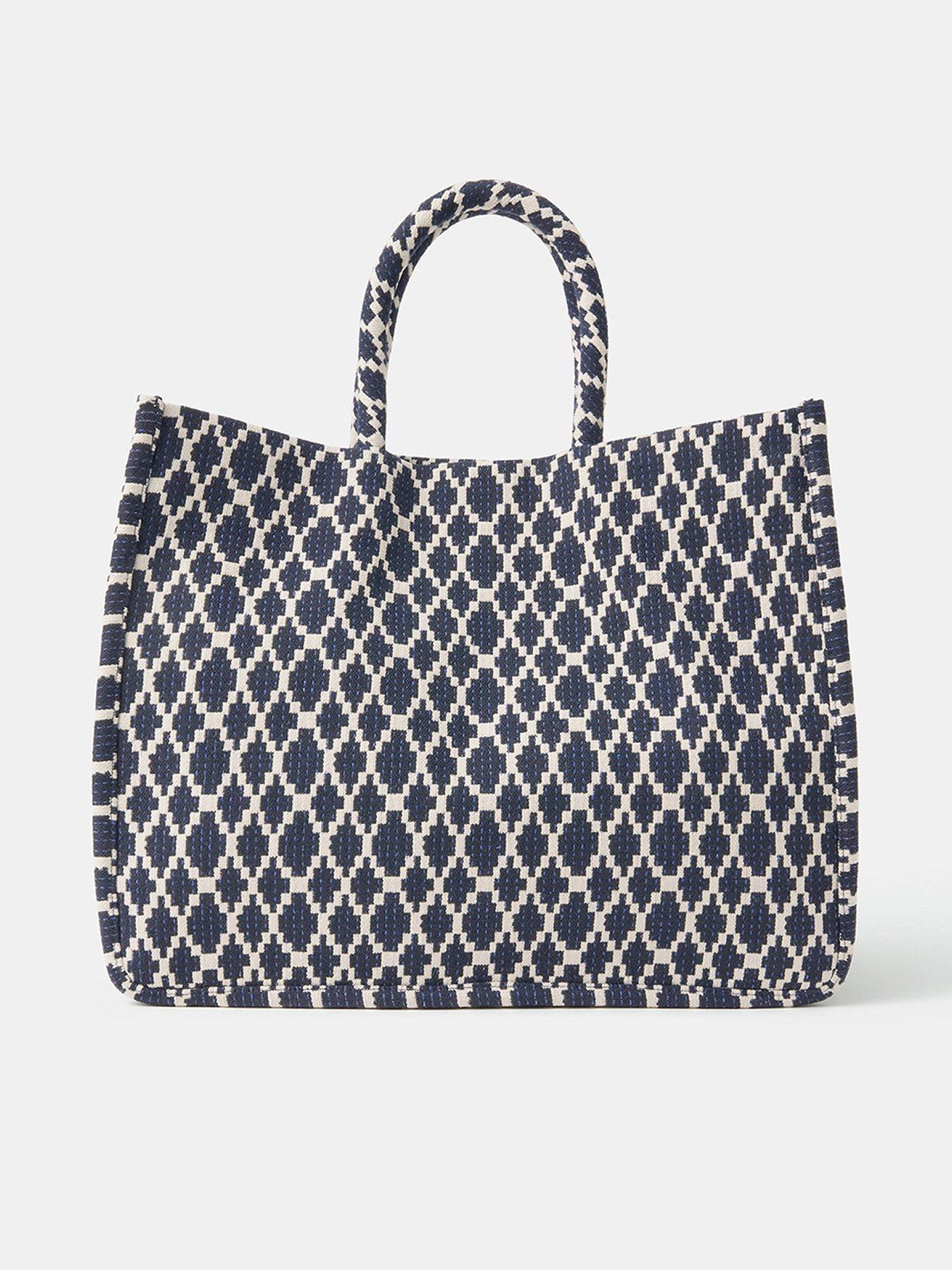 undefined Geometric Print Textile Handbag