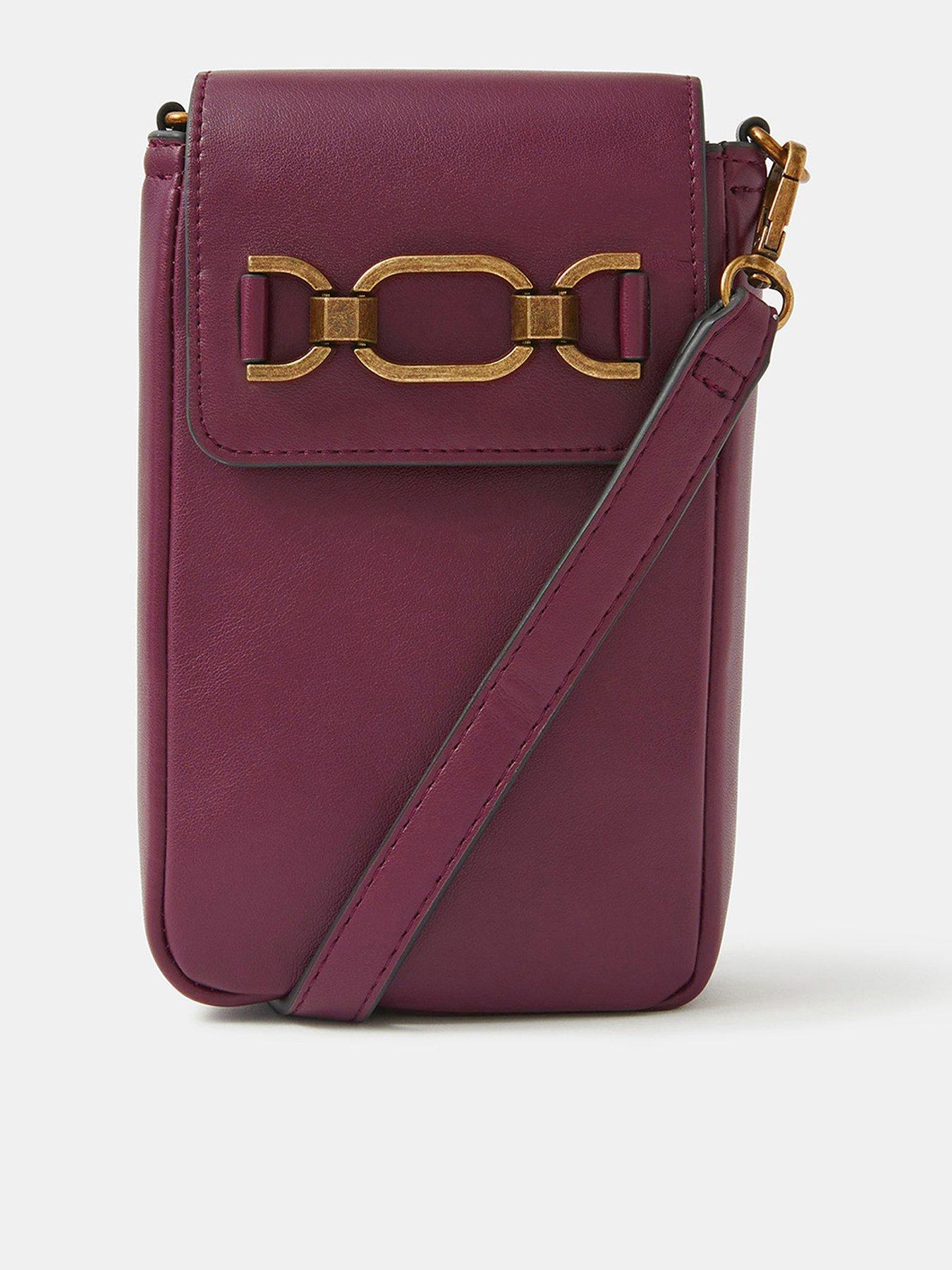 Image 1 of 5 of Accessorize Snaffle Buckle Phone Bag - Red