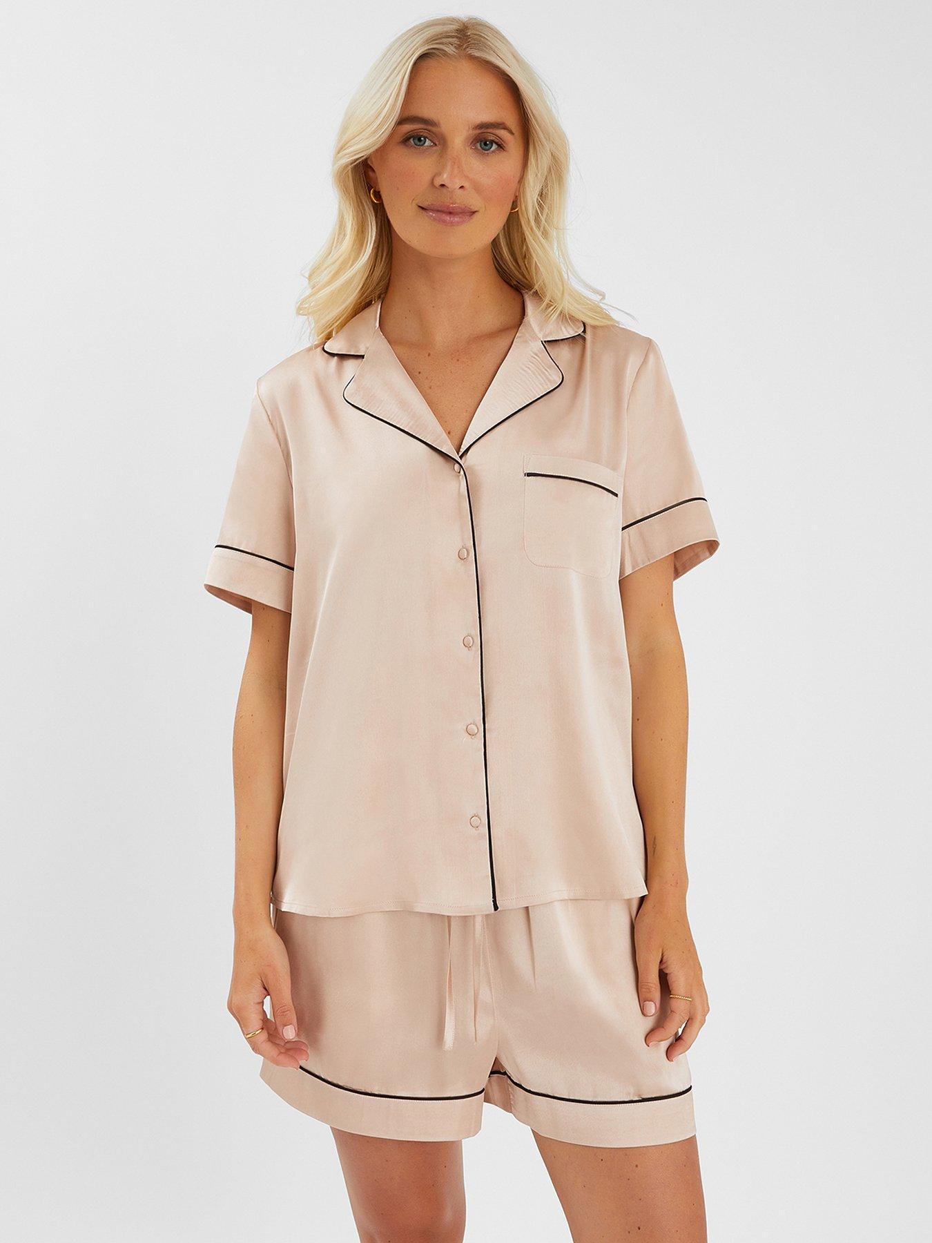 undefined Satin Short Pyjamas Set - Cream